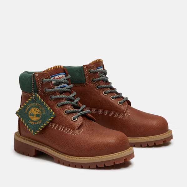 Junior Timberland Premium 6-Inch Waterproof Boot Rust Full-Grain