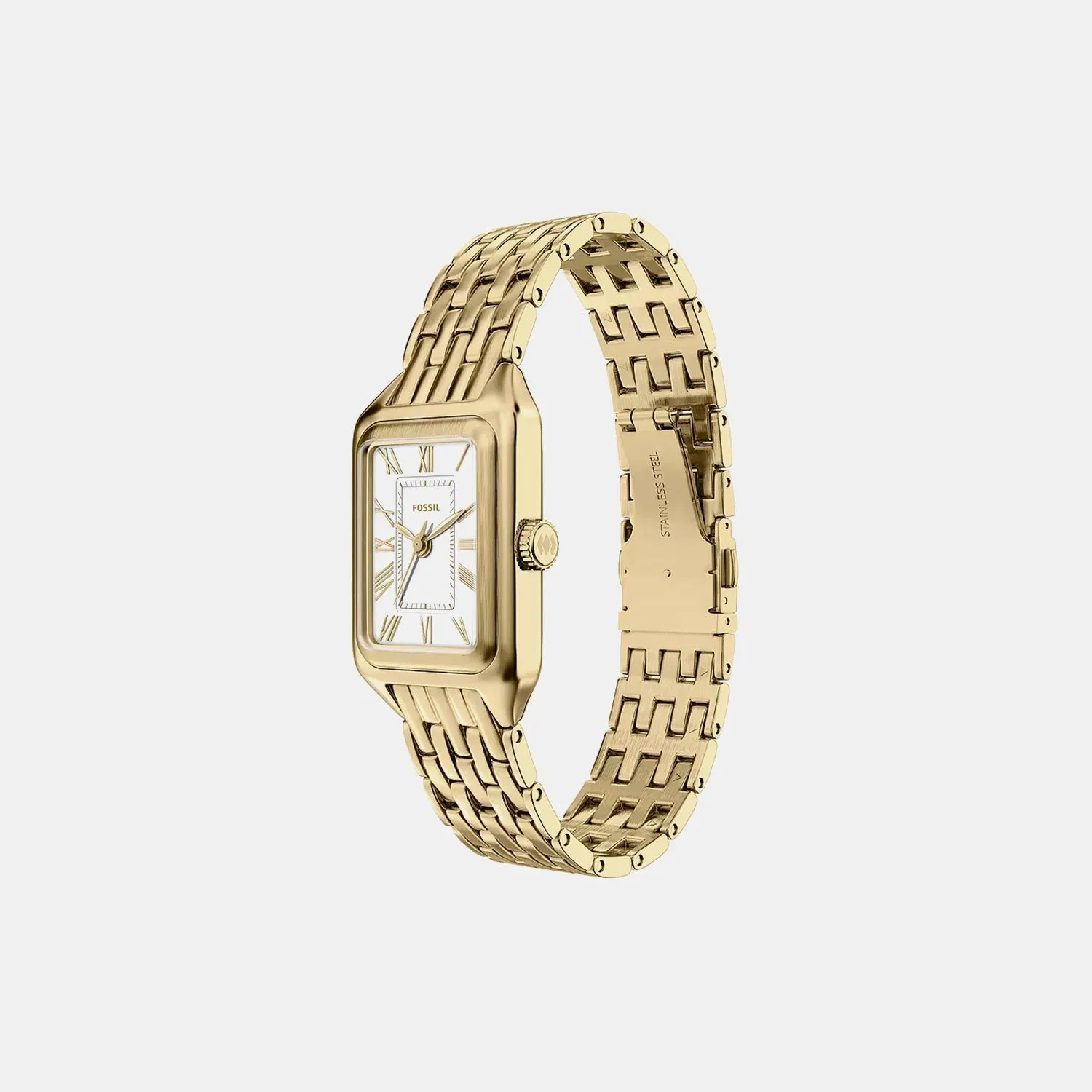 Fossil Raquel Women Quartz White Dial Analog Stainless Steel Watch Es5467