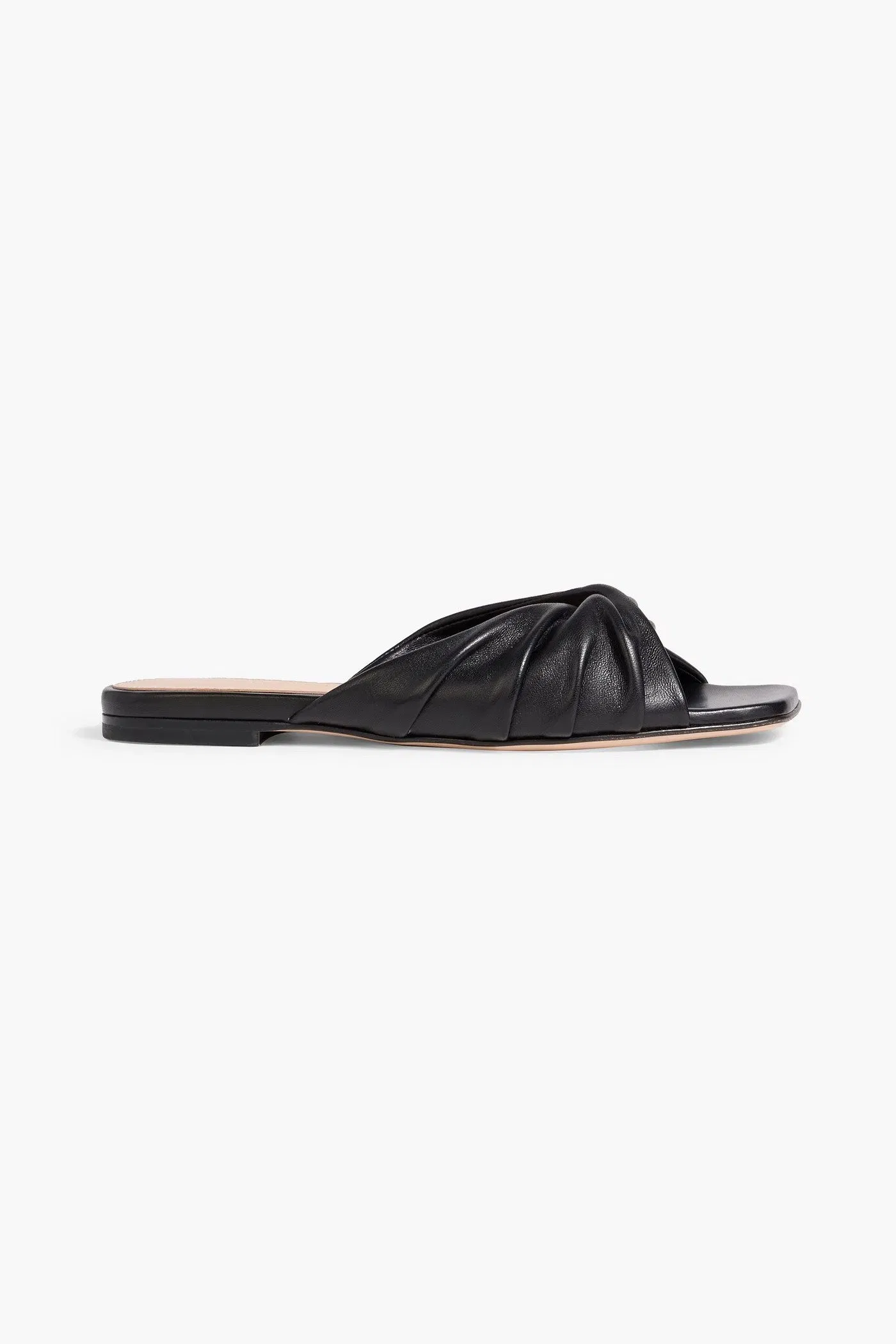 Gianvito Rossi Selene Twisted Leather Slides Black Women's