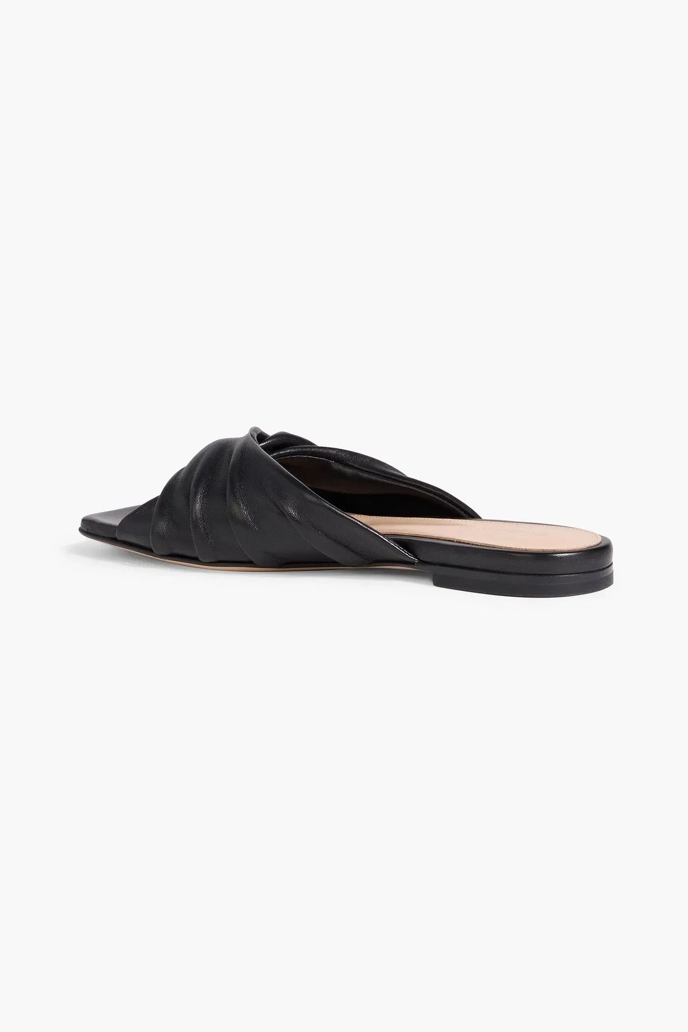 Gianvito Rossi Selene Twisted Leather Slides Black Women's