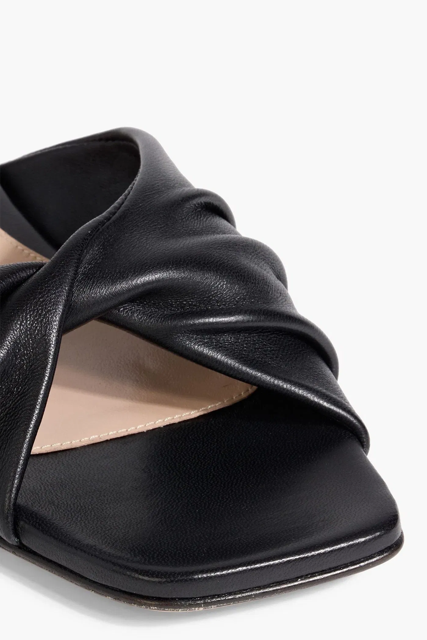Gianvito Rossi Selene Twisted Leather Slides Black Women's