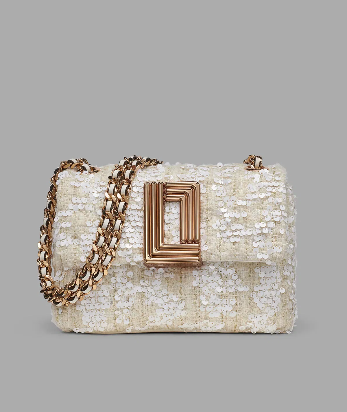 KarlLagerfeld Lafayette mini crossbody tweed winter white