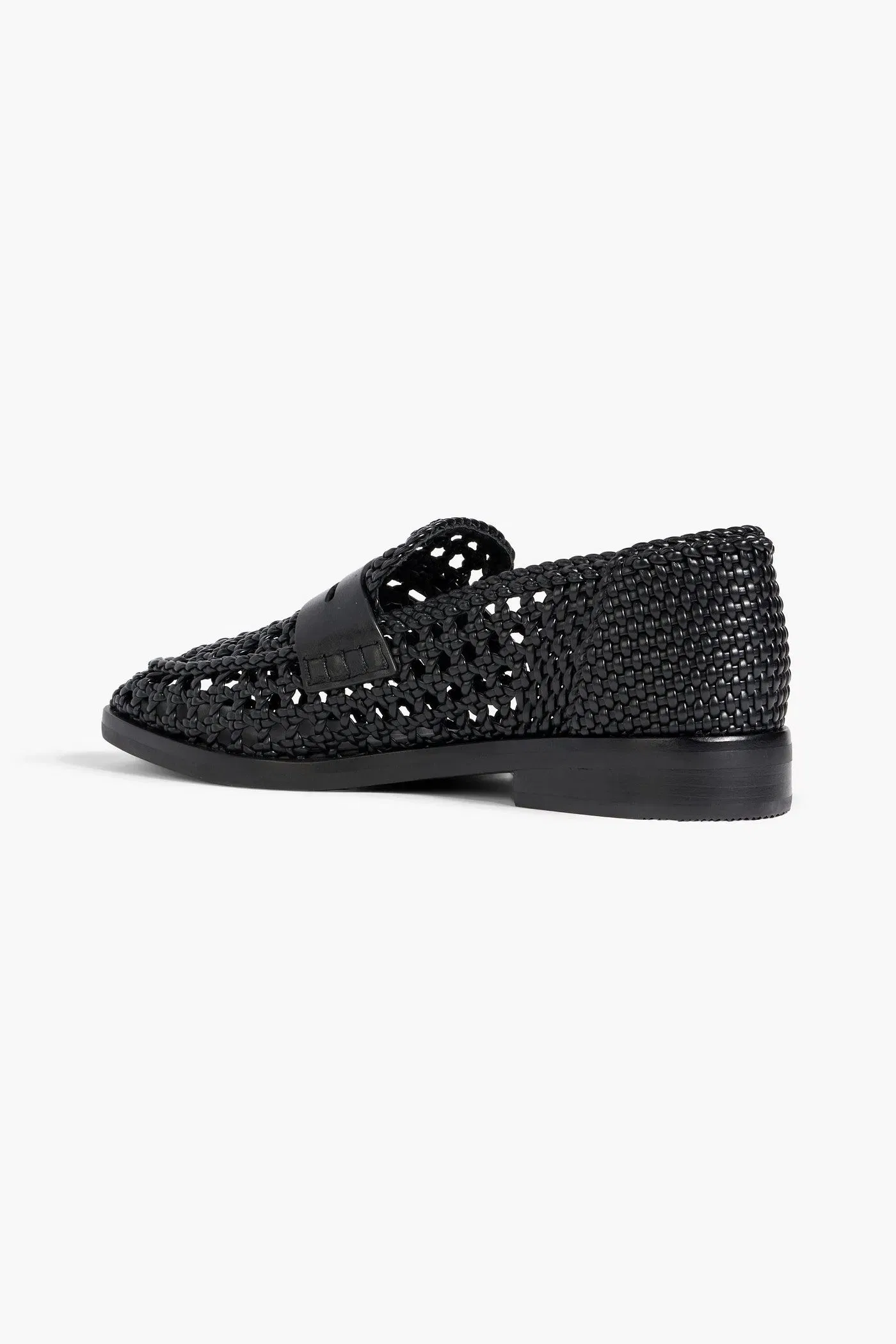 3.1 Phillip Lim Woven Leather Loafers Black Women's