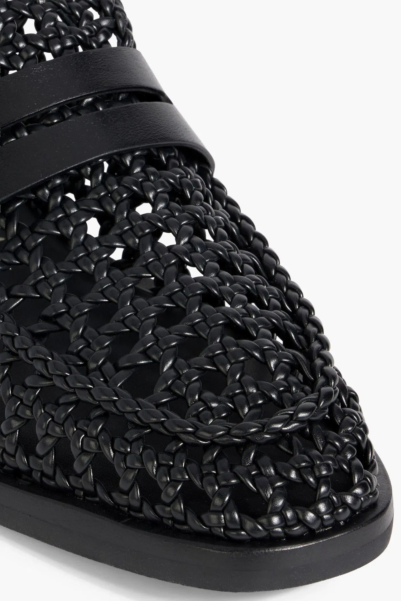 3.1 Phillip Lim Woven Leather Loafers Black Women's