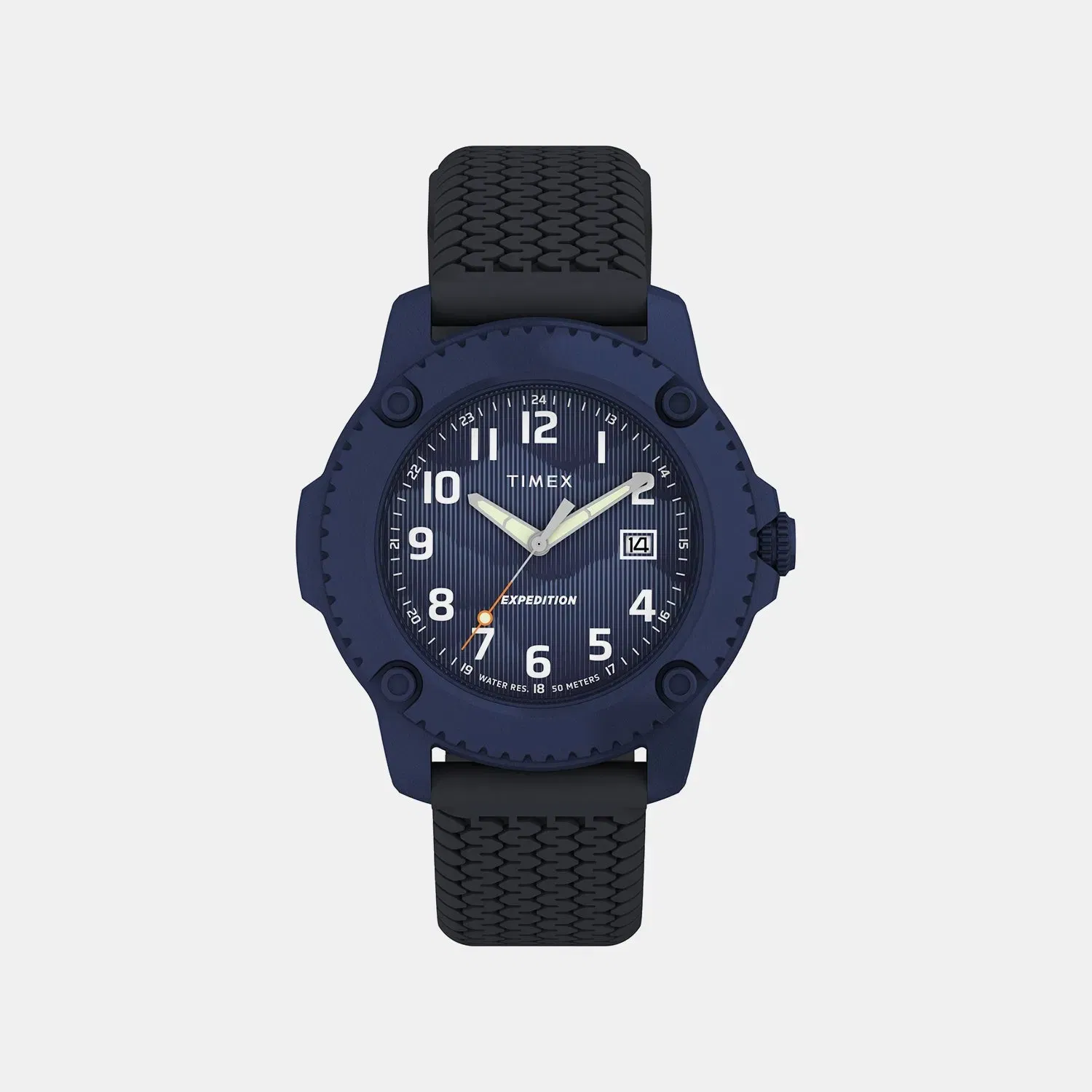 Timex Expedition Timber Men Quartz Blue Dial Analog Silicone Watch Tw4B34600Uj