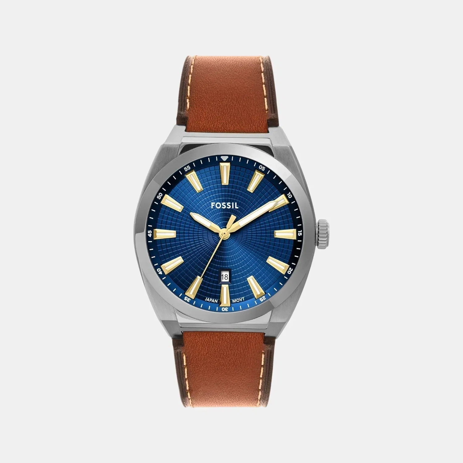 Fossil Men Quartz Blue Dial Analog Leather Watch Fs6115