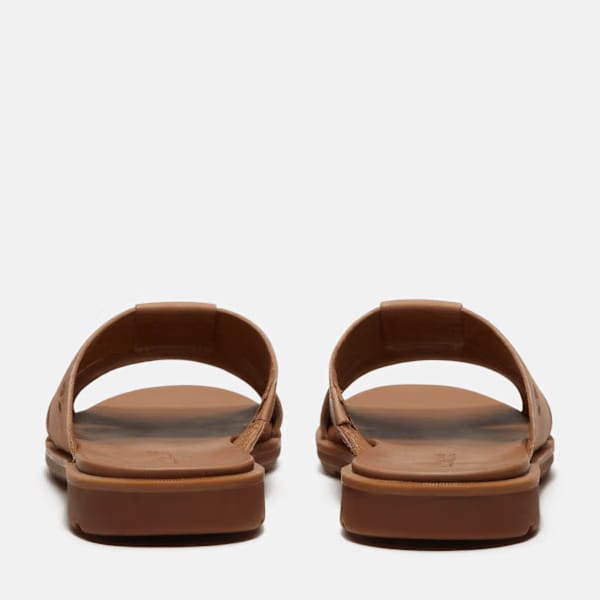 Timberland Calista Bay Slide Sandal Brown Full-Grain Women'S