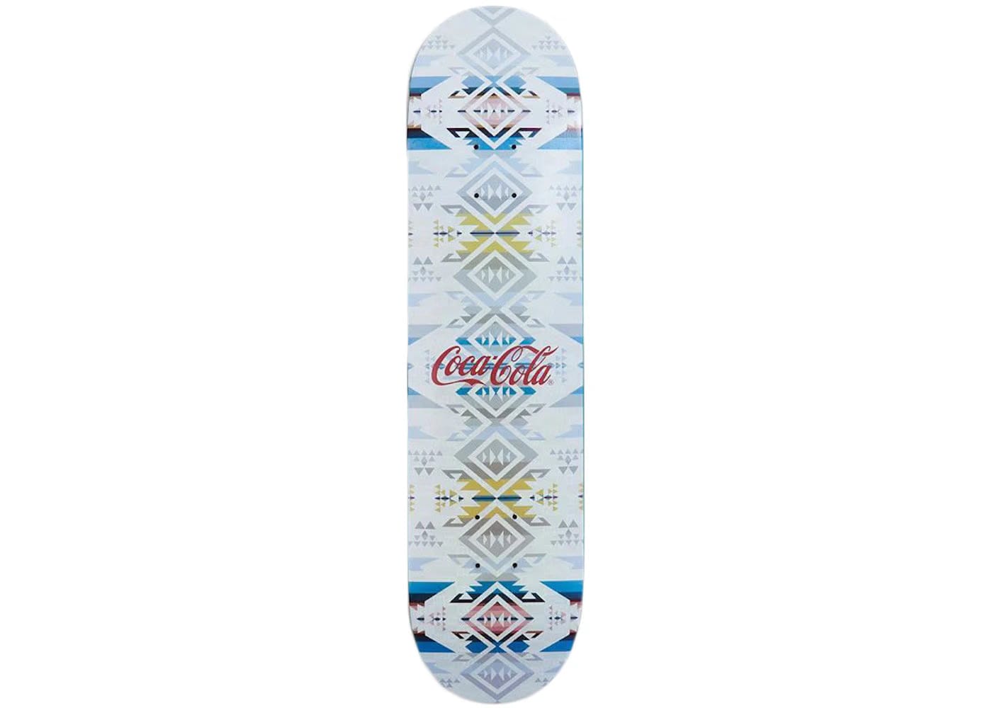 Kith X Coca Cola Pendleton Logo Skateboard Deck White Sand