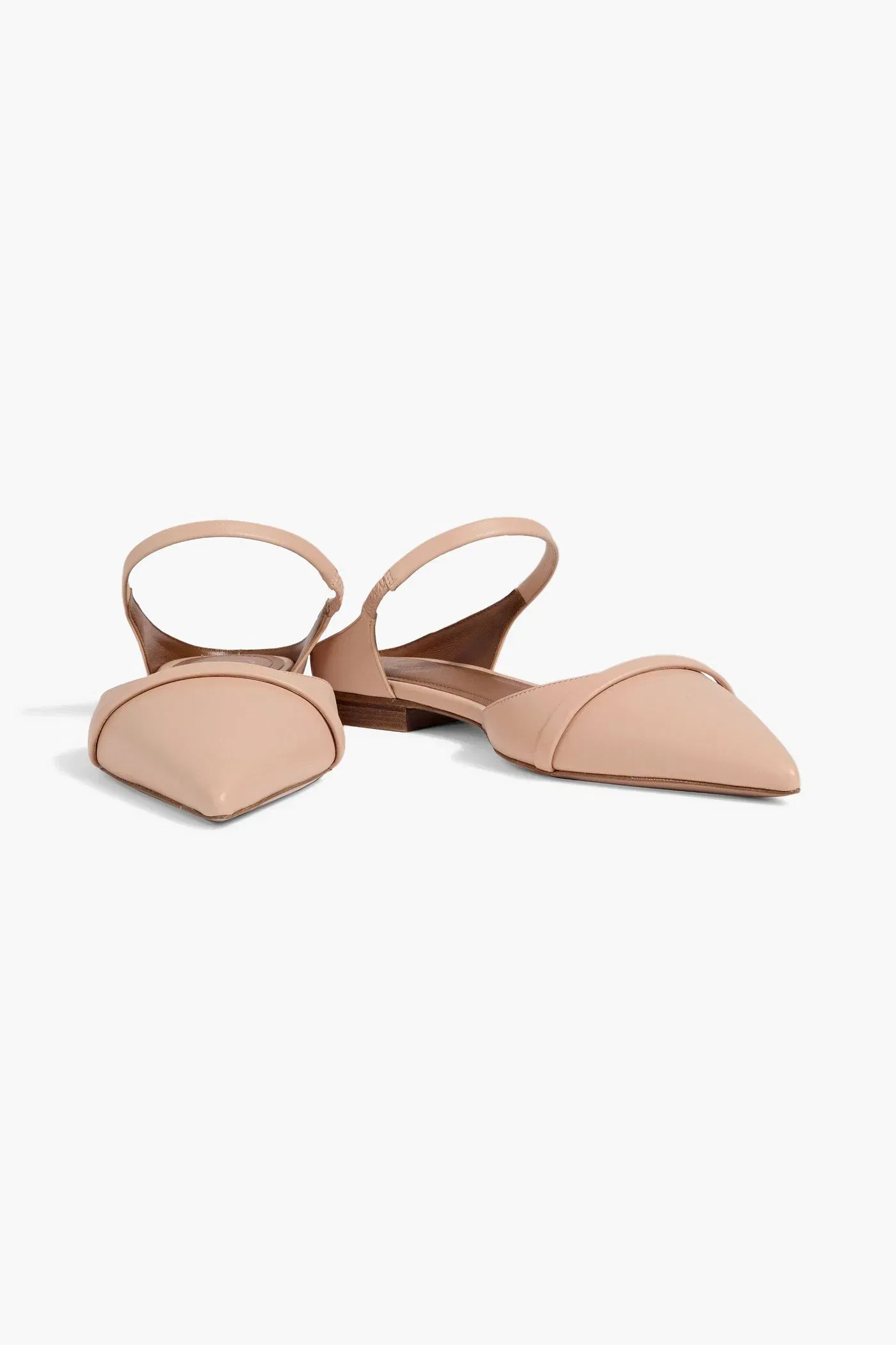 Malone Souliers Uma Leather Point-Toe Flats Blush Women's