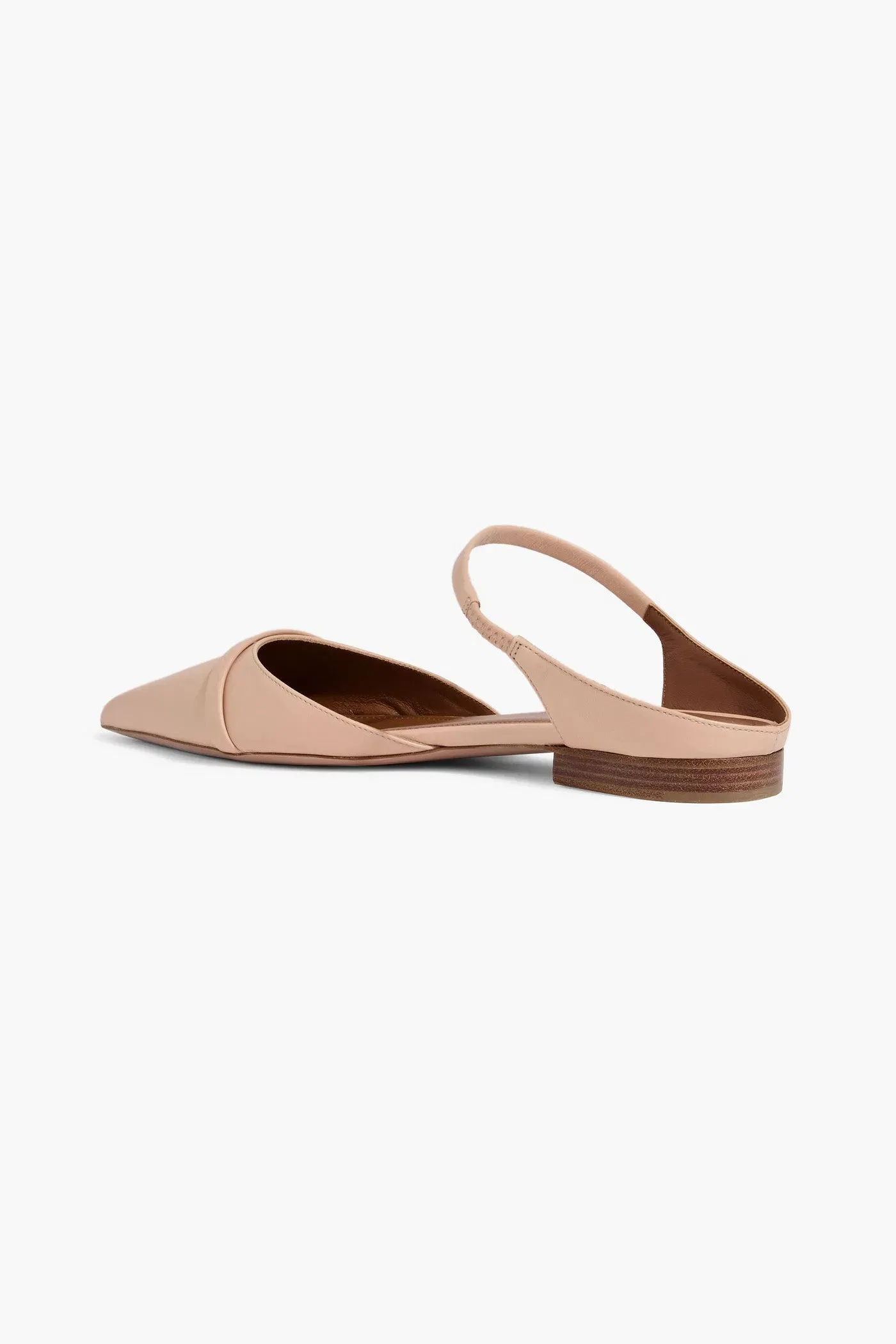 Malone Souliers Uma Leather Point-Toe Flats Blush Women's
