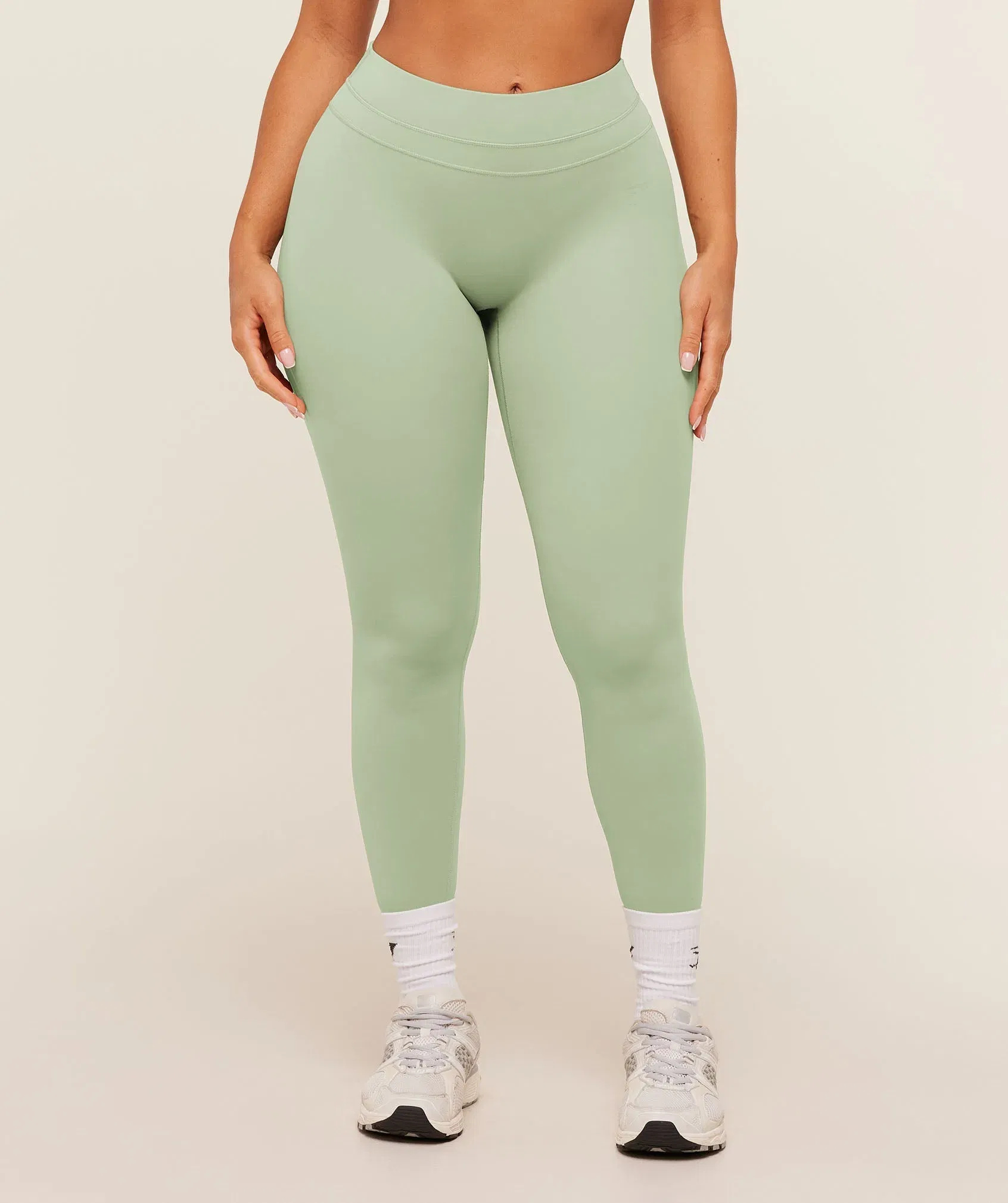 Women's Gymshark Whitney Mid-High Rise Leggings Haze Green