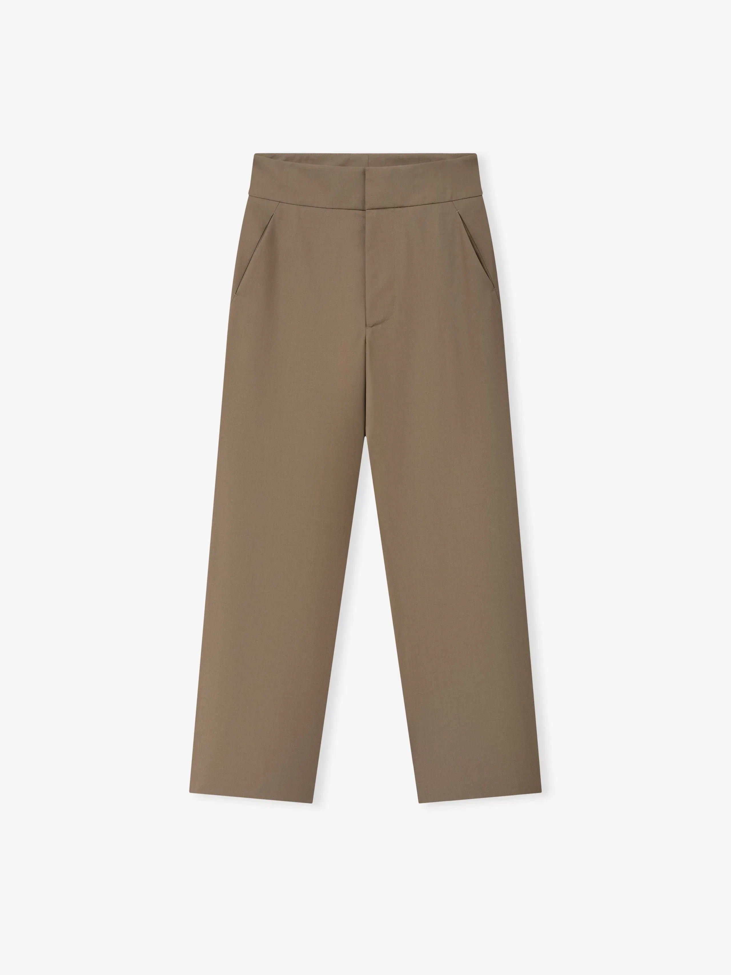 Essentials Wool Poplin Casual Flat Front Pants Clay