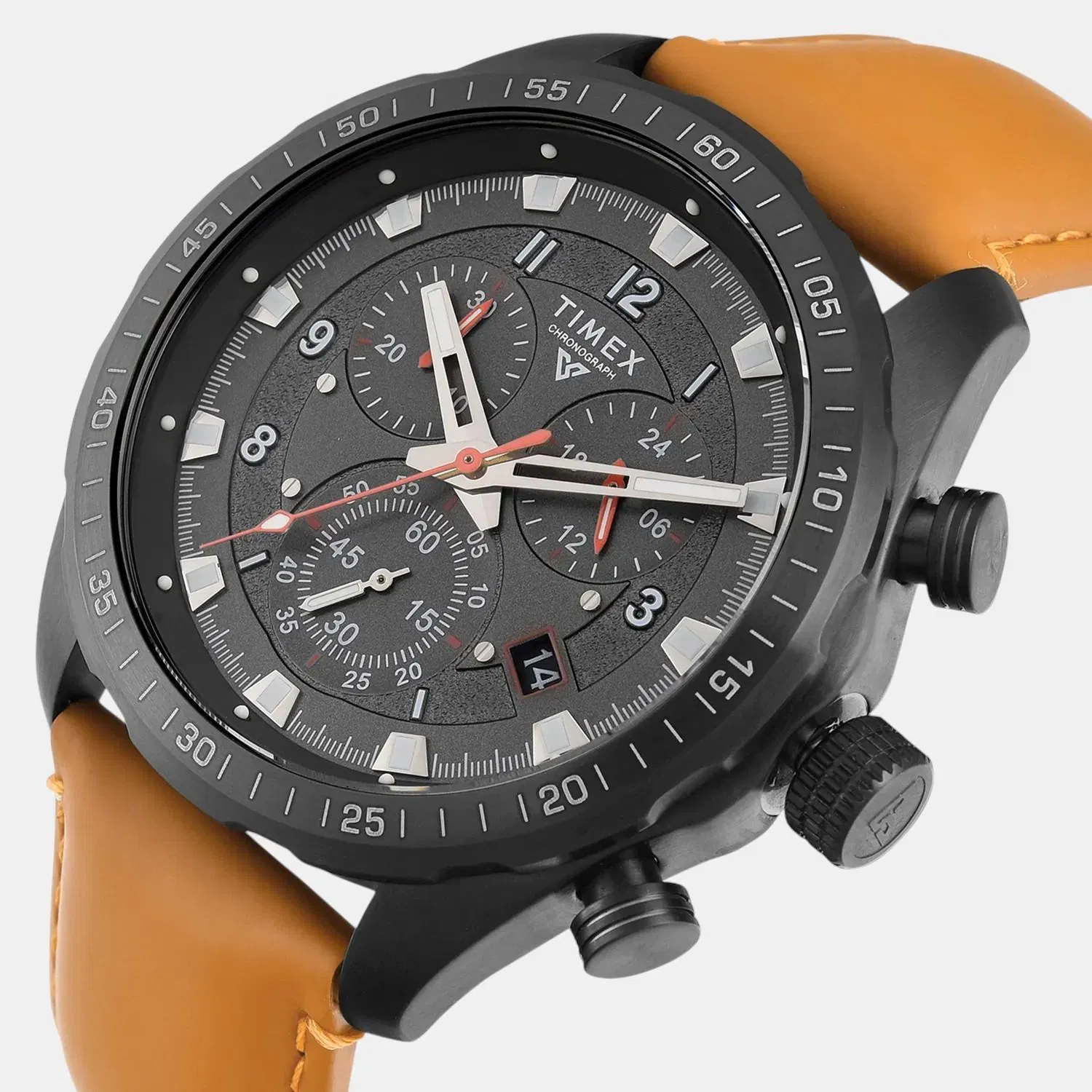Timex Vector Men Quartz Dial Chronograph Leather Watch Tweg26002
