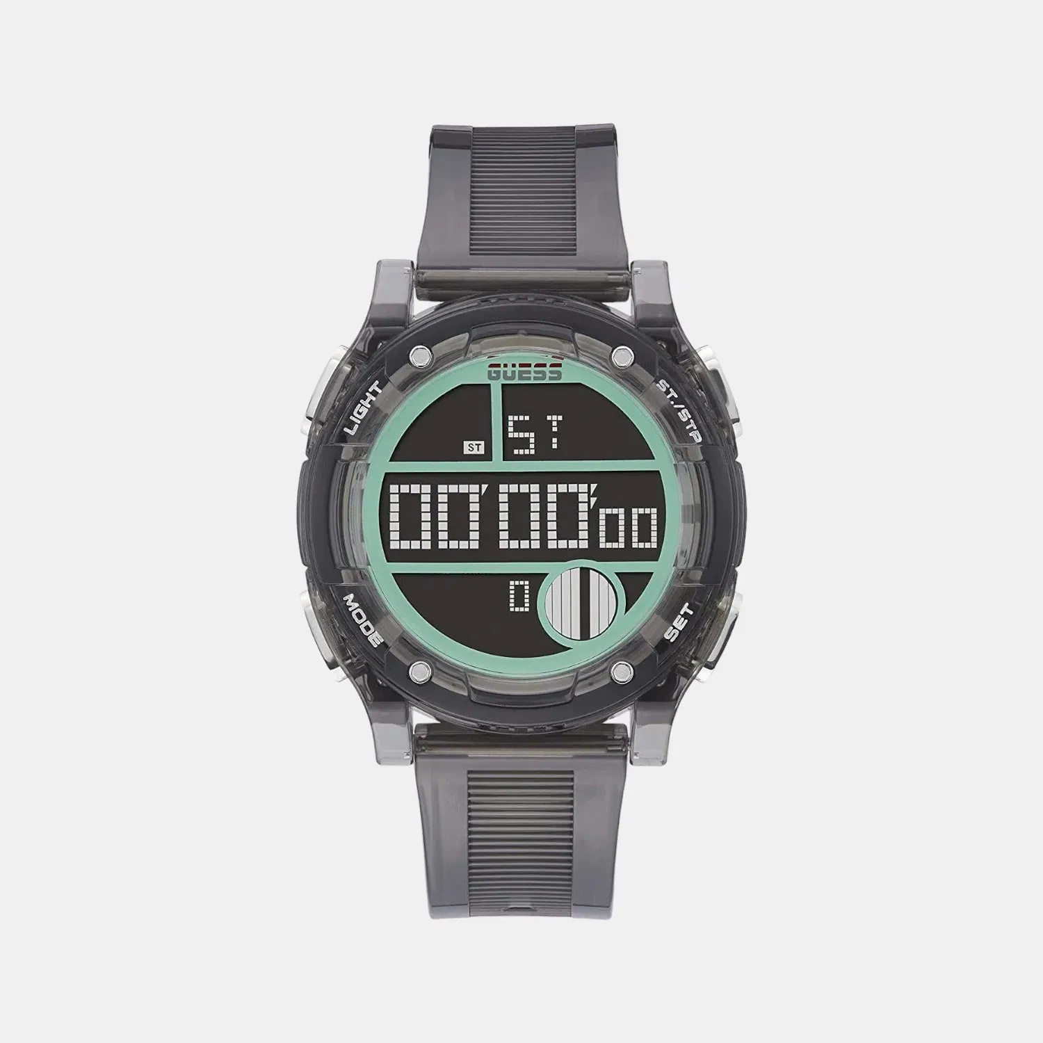 Guess Men Quartz Black Dial Digital Silicone Watch Gw0226G3