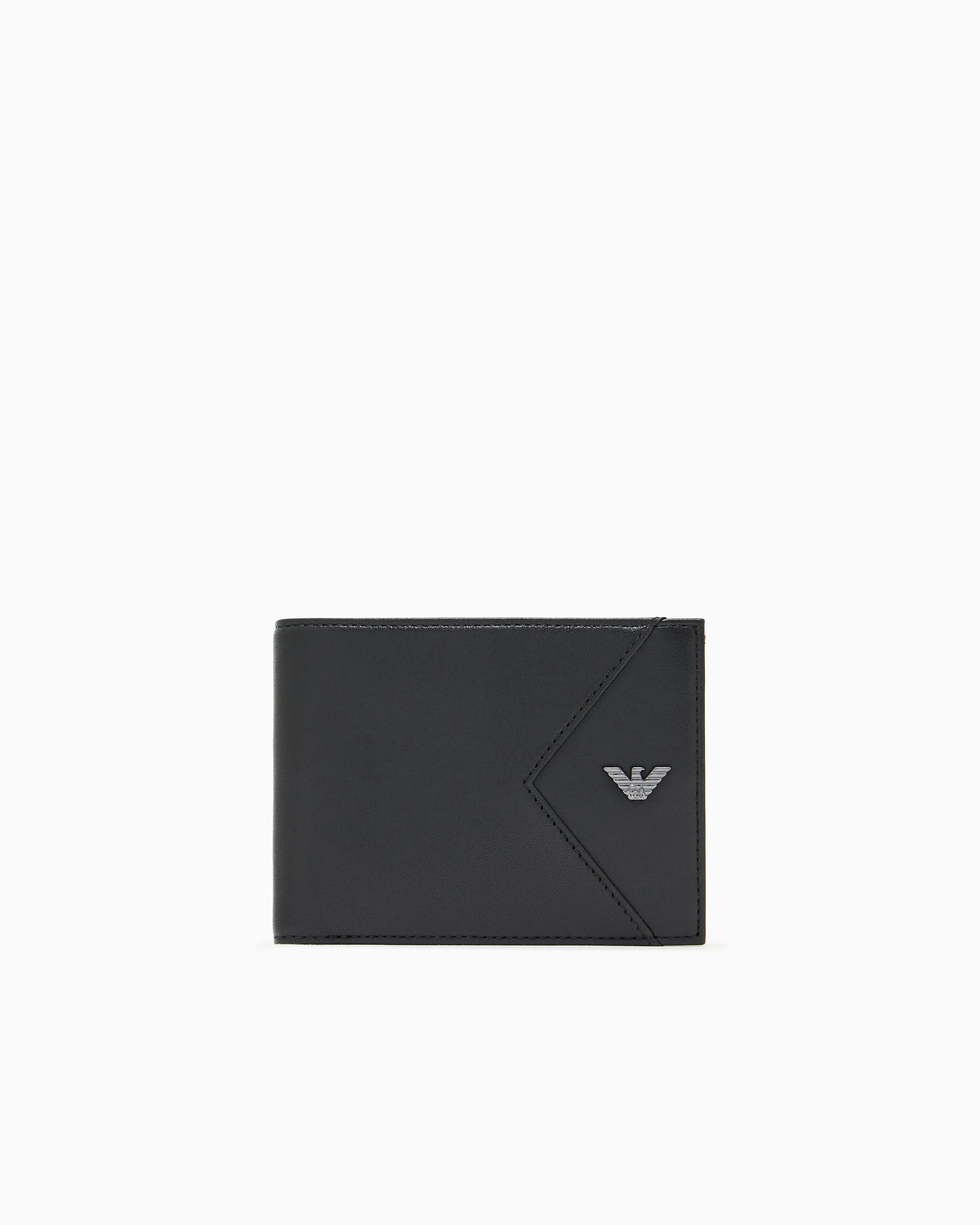 Emporio Armani Nappa leather bifold wallet with geometric detail