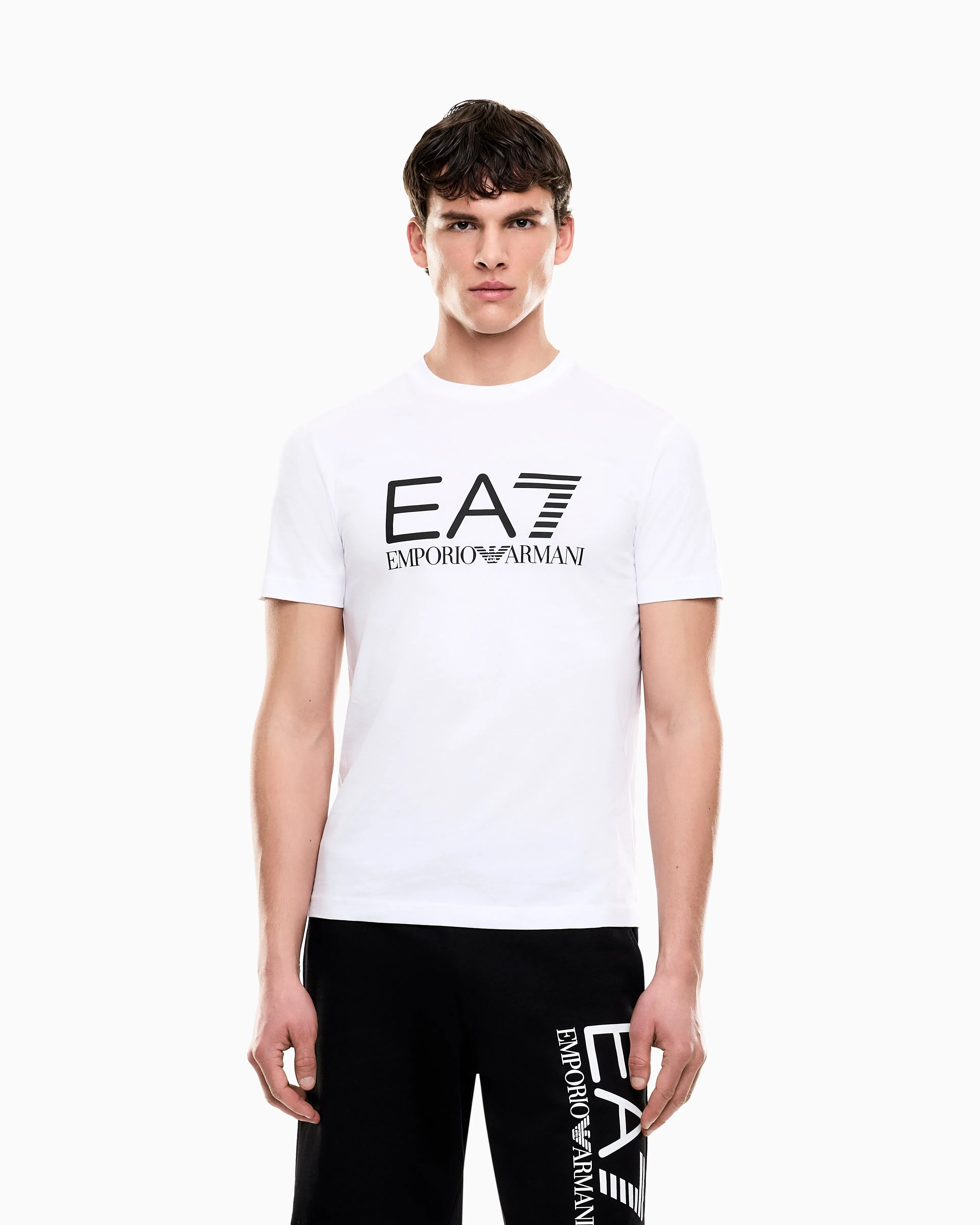 EA7 Slim-fit t-shirt Core Identity in cotton with big logo