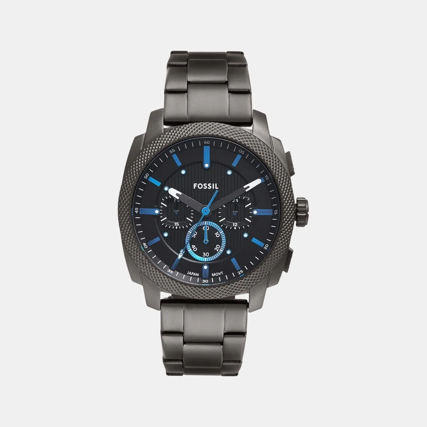 Fossil Machine Men Quartz Black Dial Chronograph Stainless Steel Watch Fs6098