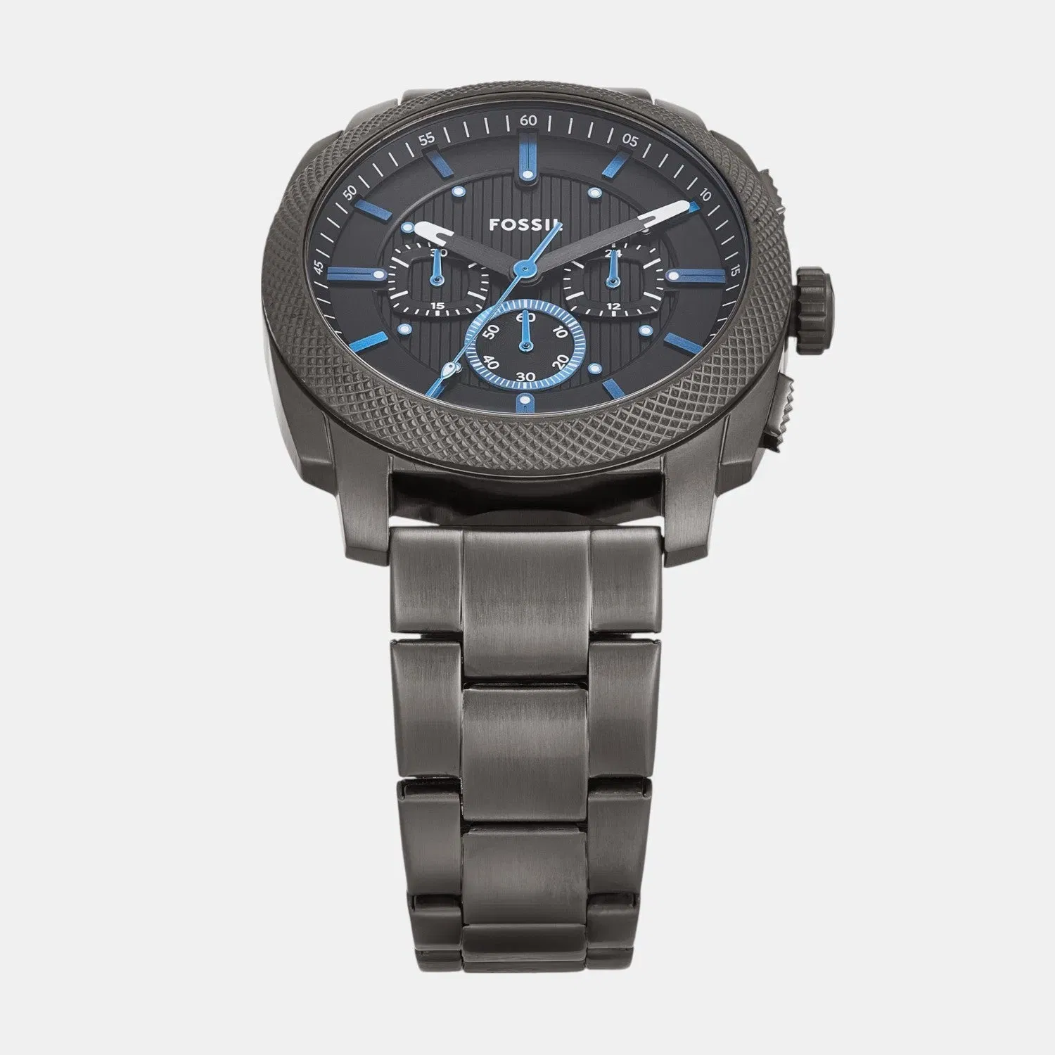 Fossil Machine Men Quartz Black Dial Chronograph Stainless Steel Watch Fs6098