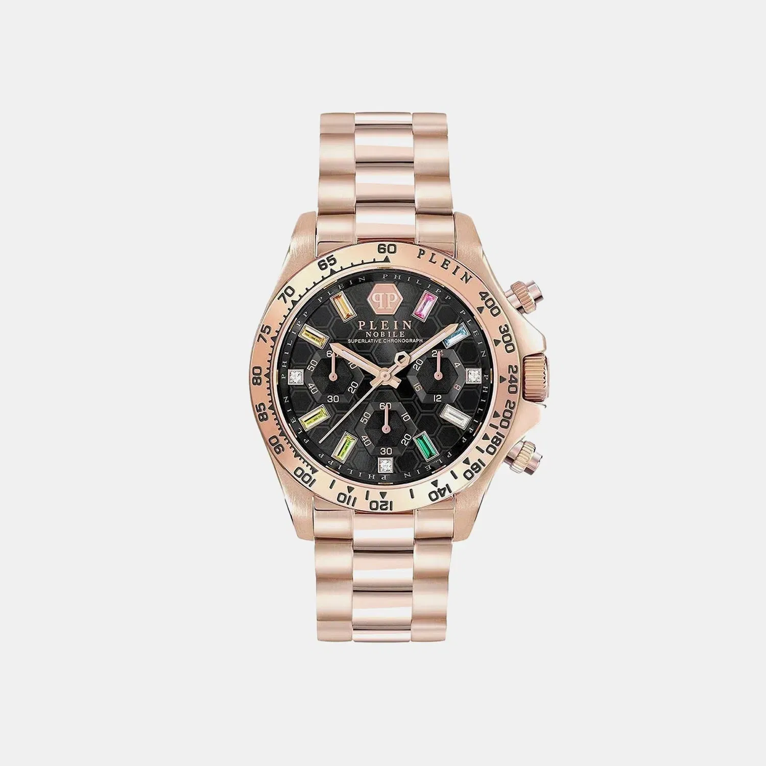 Philipp Plein Women Quartz Black Dial Chronograph Stainless Steel Watch Pwsba0423