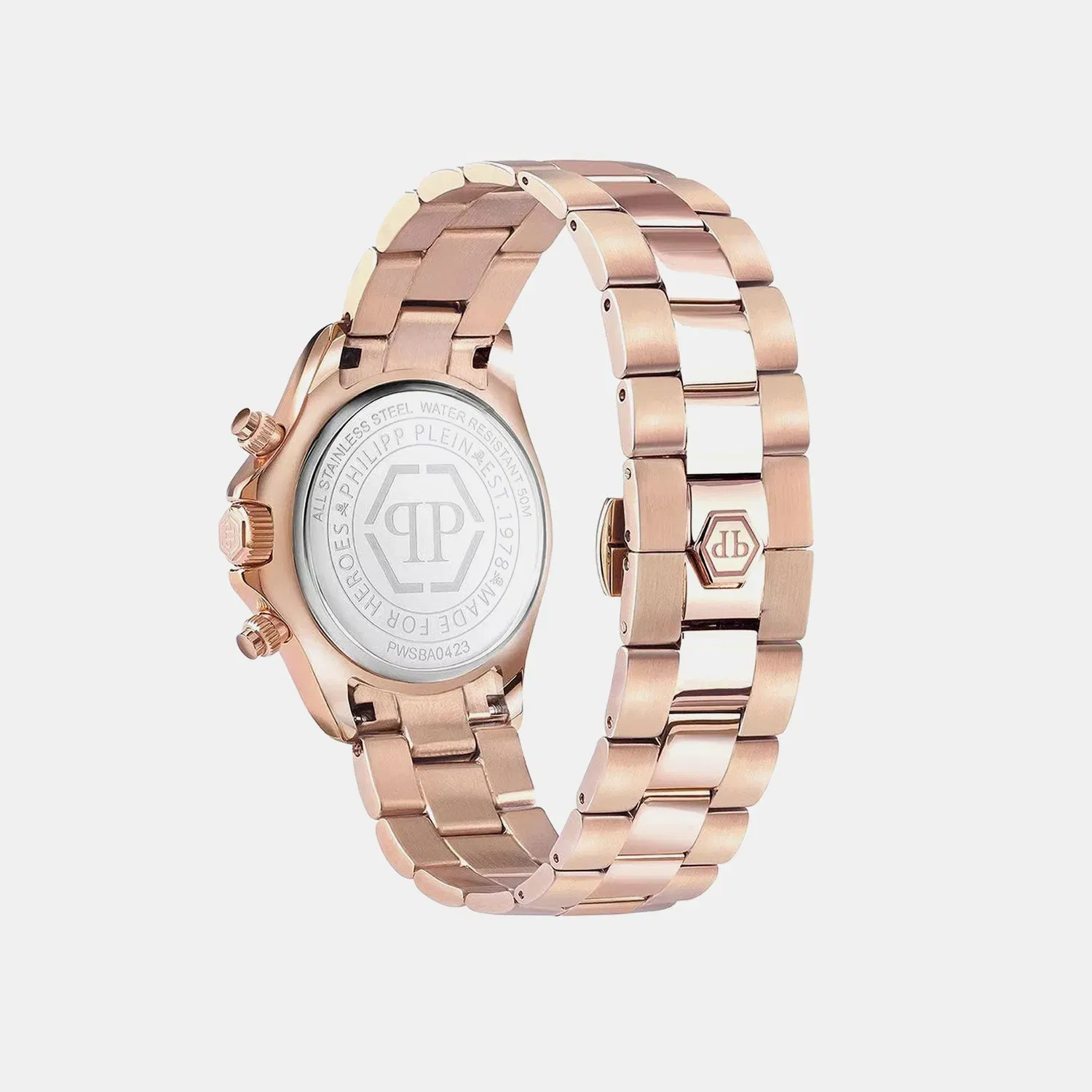 Philipp Plein Women Quartz Black Dial Chronograph Stainless Steel Watch Pwsba0423