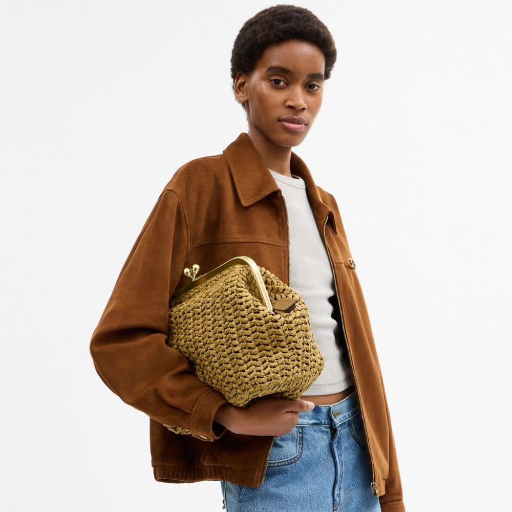 Coach Kisslock Frame Bag 27 Brass Muted Olive