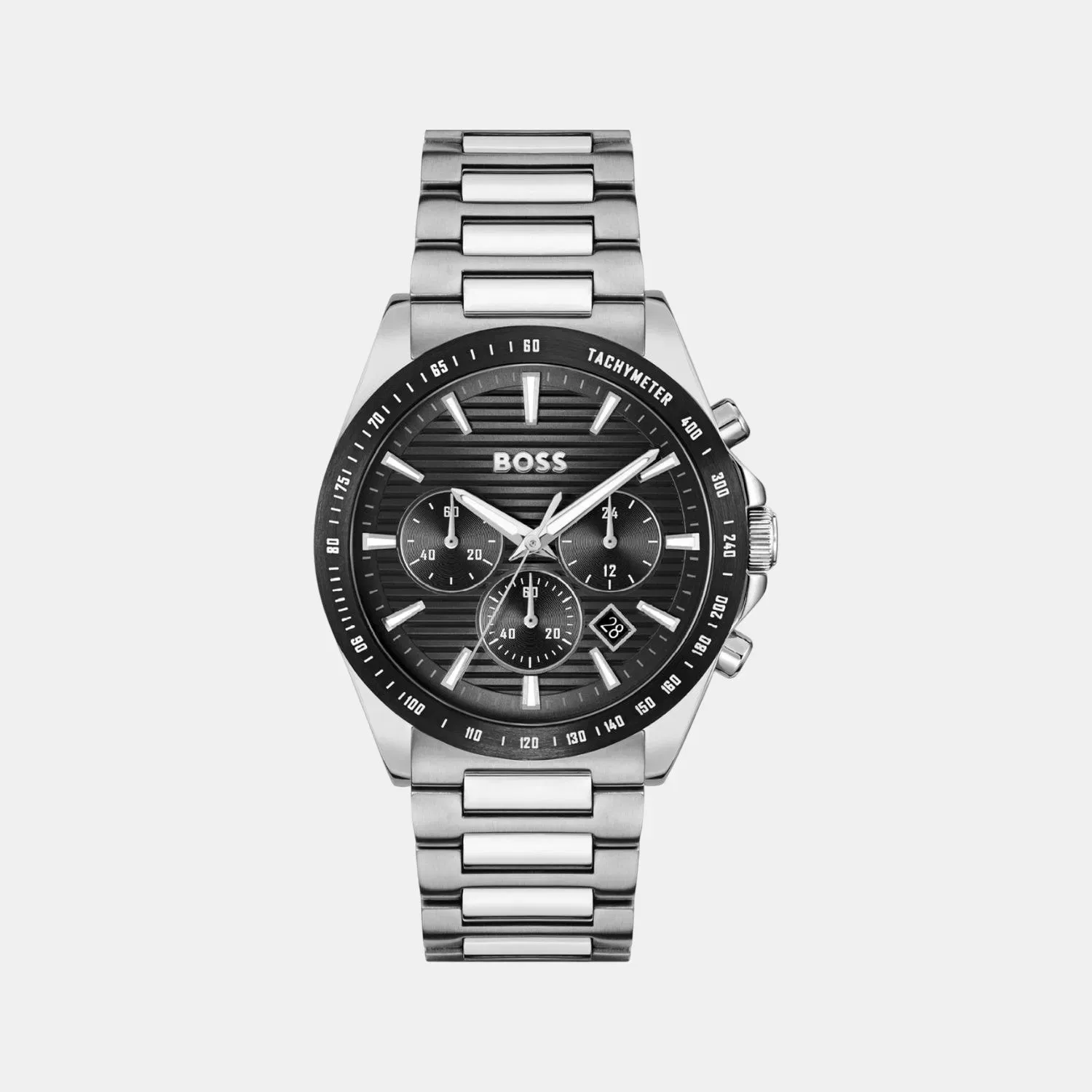 Boss Strike Men Quartz Black Dial Chronograph Stainless Steel Watch 1514290