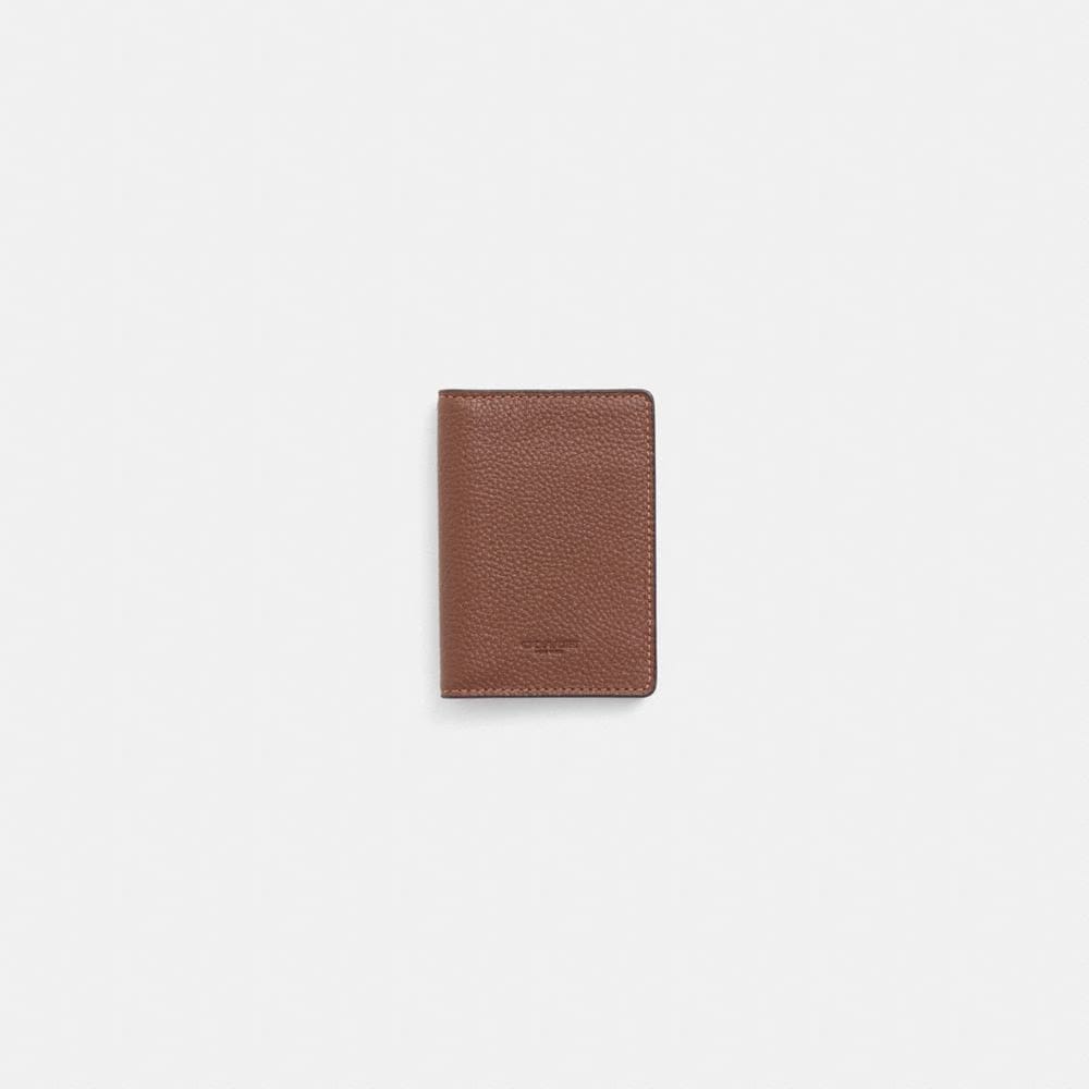 Coach Restored Card Wallet Dark Saddle Vintage Ginger
