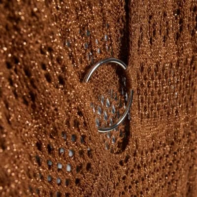 Brown Metallic Knit Mini Beach Dress