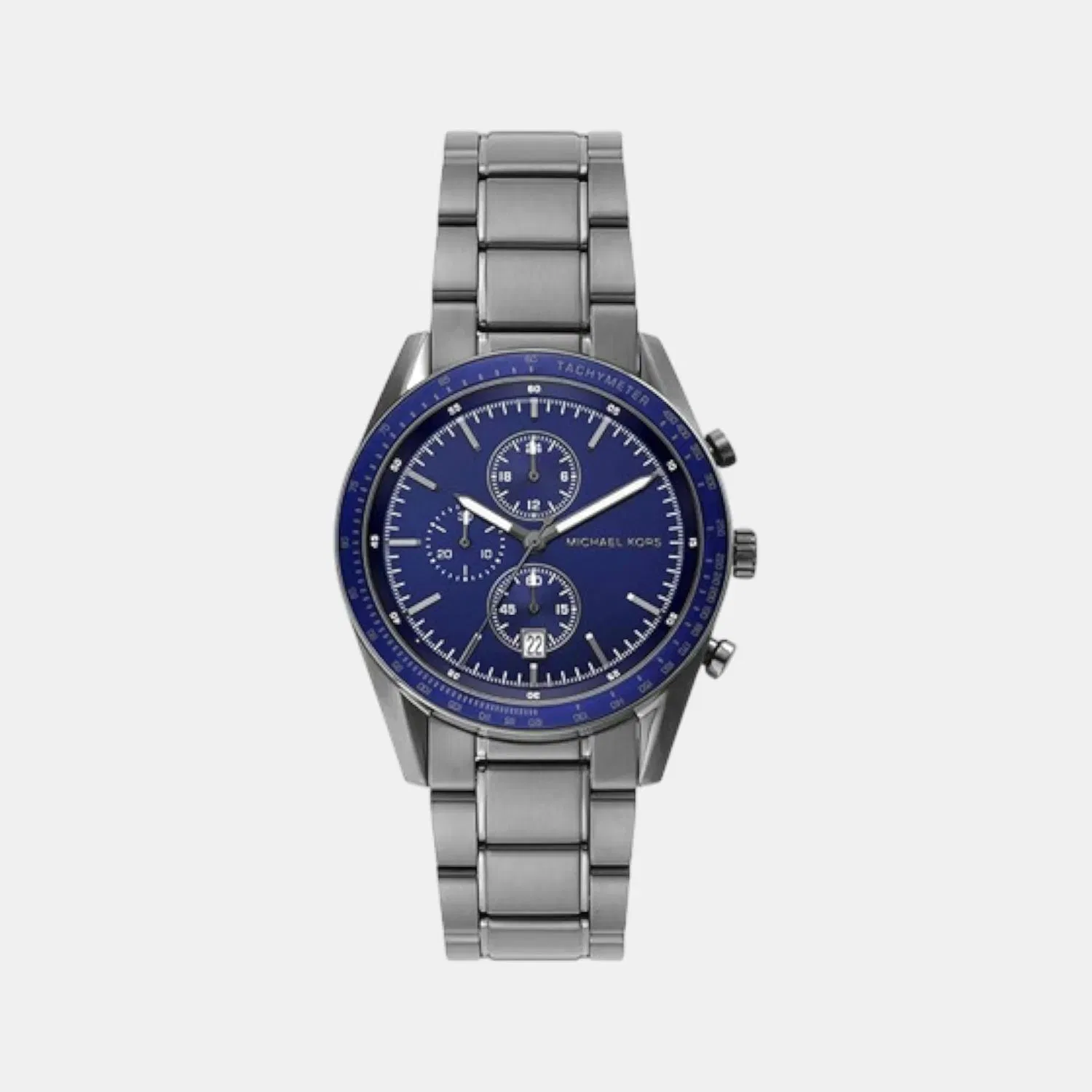 Michael Kors Warren Men Quartz Blue Dial Chronograph Stainless Steel Watch Mk9111