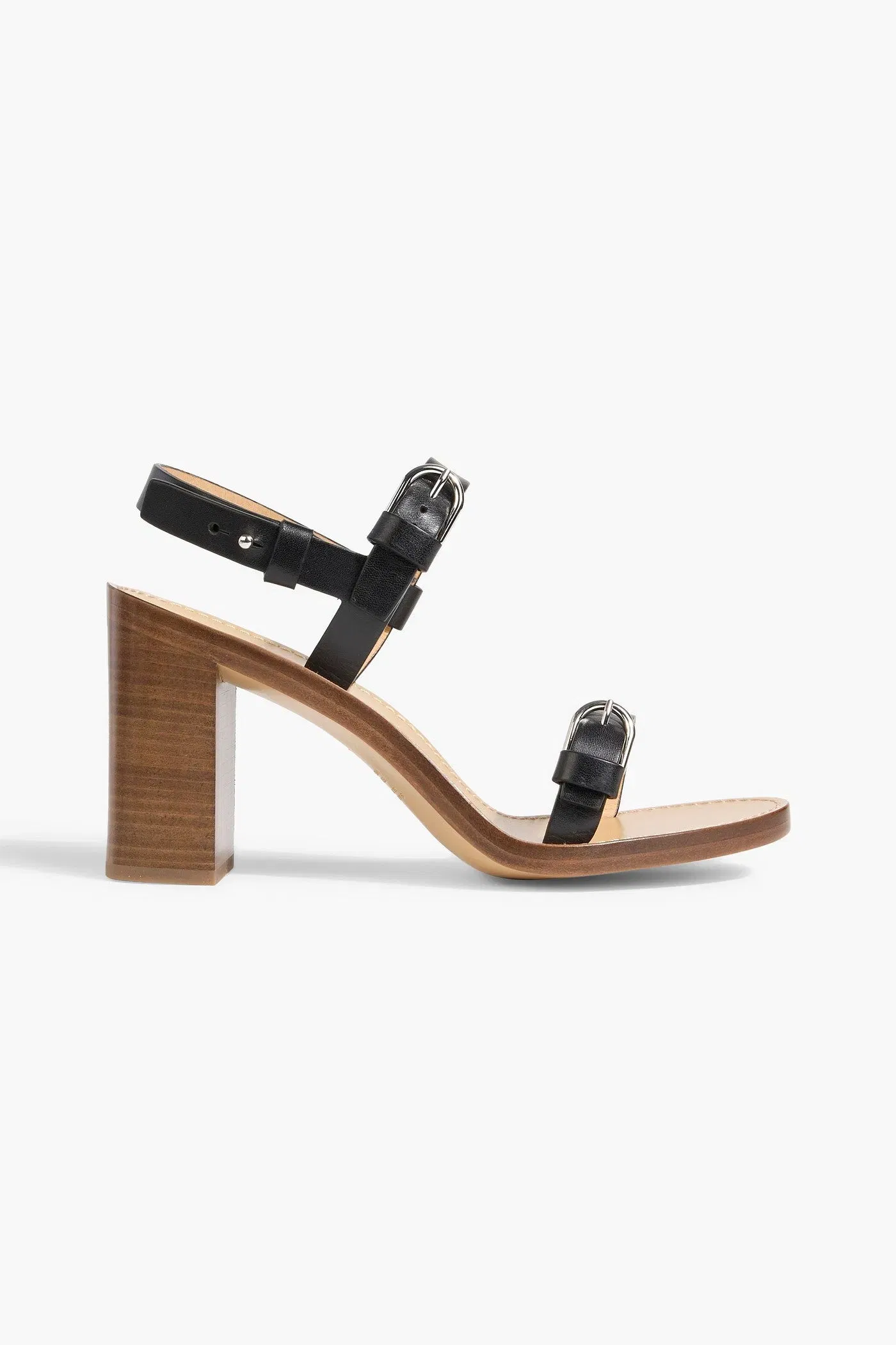 Gabriela Hearst Miraya Buckled Leather Slingback Sandals Black Women's