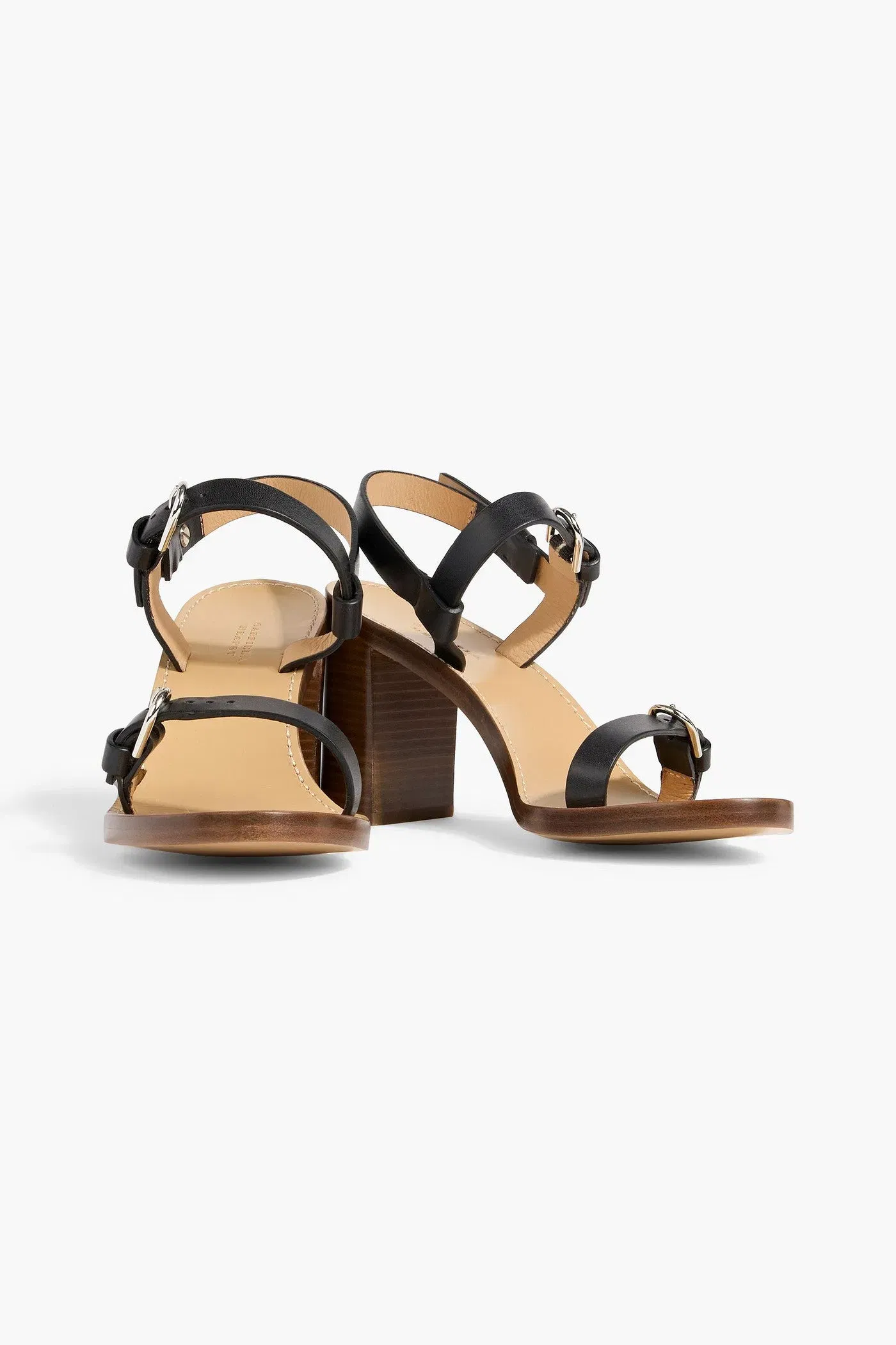 Gabriela Hearst Miraya Buckled Leather Slingback Sandals Black Women's
