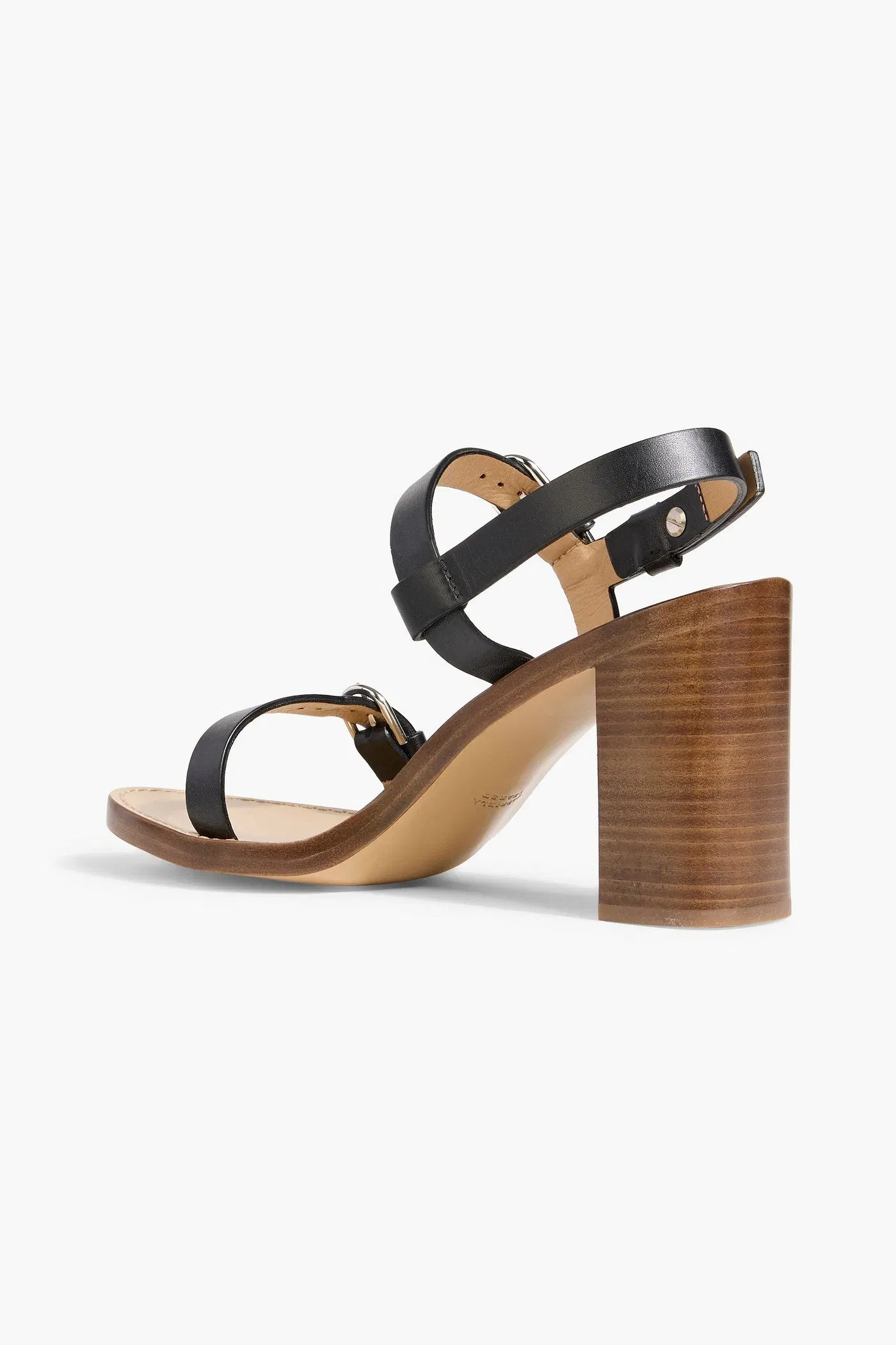 Gabriela Hearst Miraya Buckled Leather Slingback Sandals Black Women's