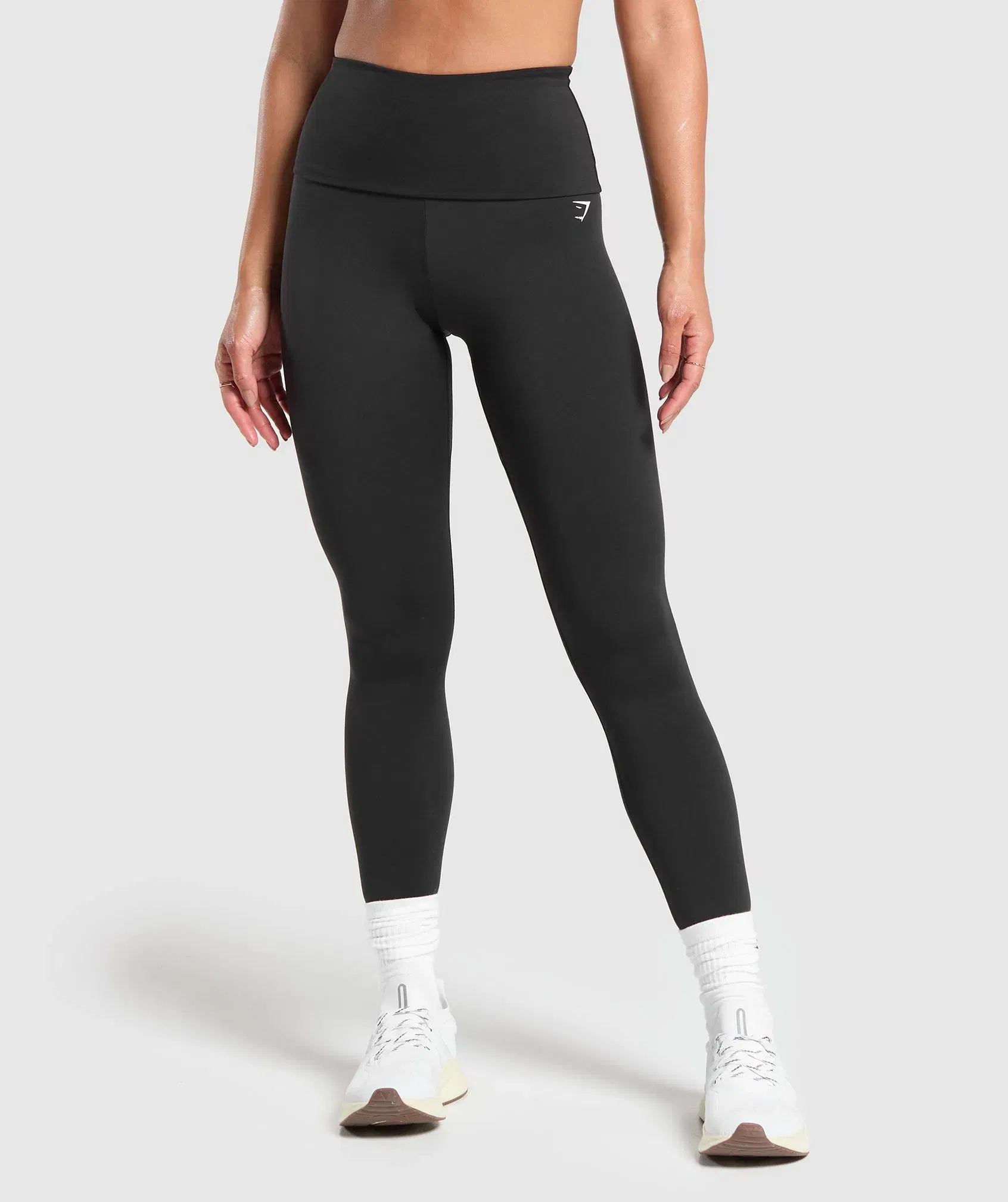 Women's Gymshark Training Foldover Leggings Black