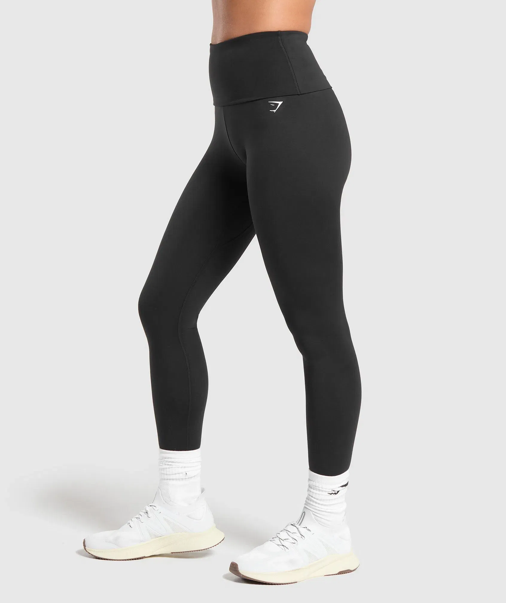 Women's Gymshark Training Foldover Leggings Black