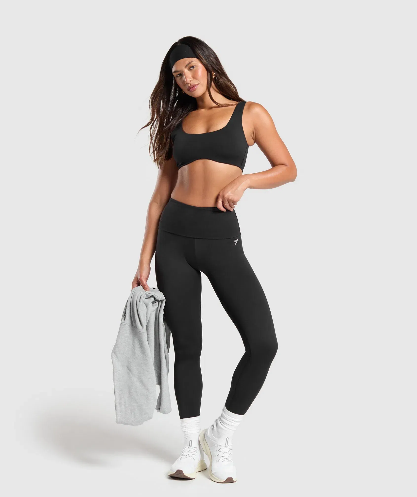 Women's Gymshark Training Foldover Leggings Black