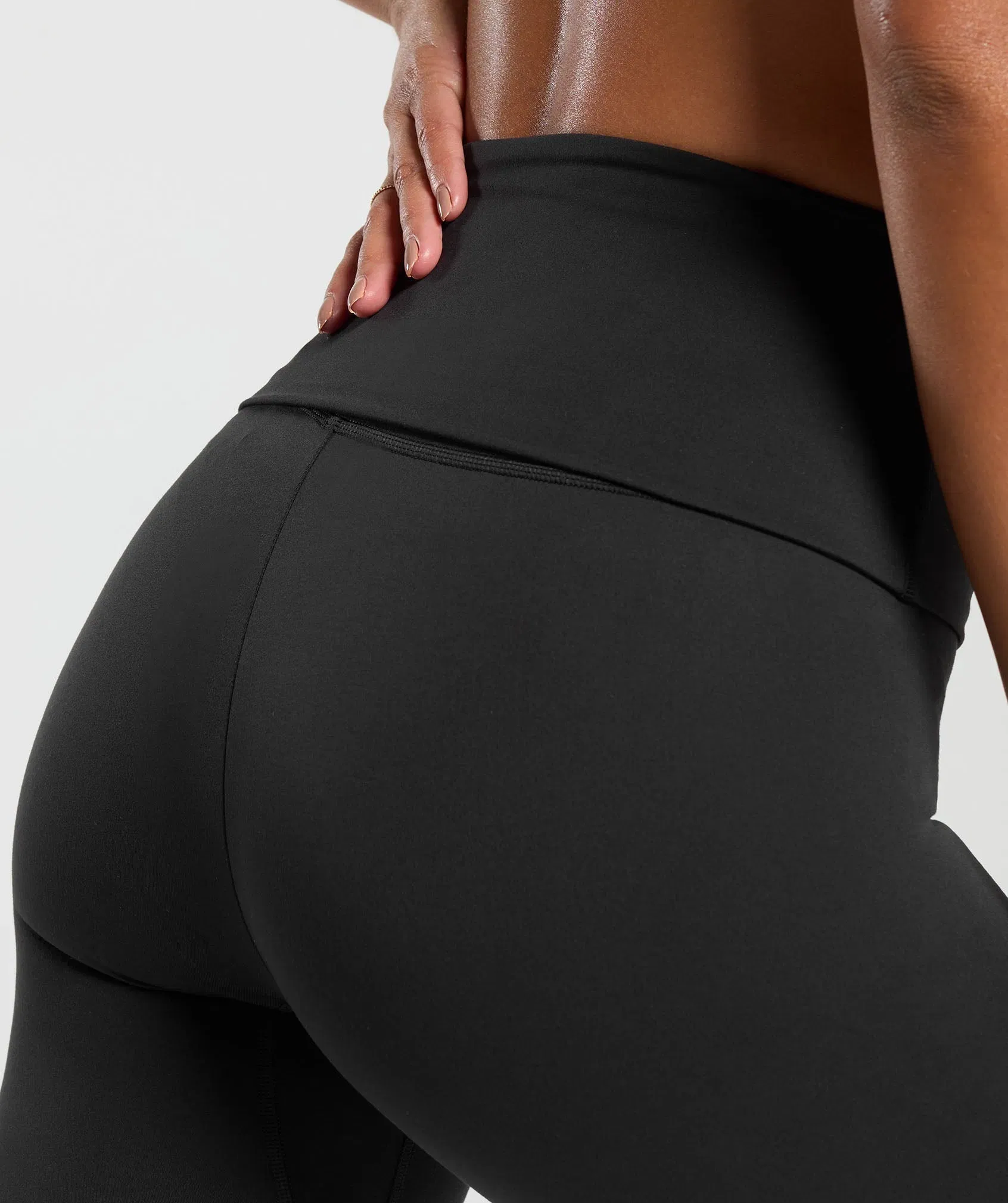 Women's Gymshark Training Foldover Leggings Black