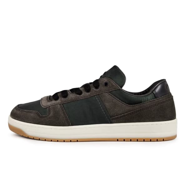 PRADA Downtown Delavé Suede Trainers 'Gey/Beige'
