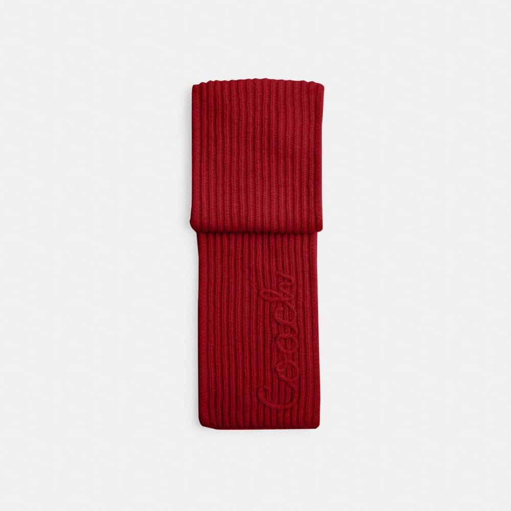 Coach Coach Script Knit Muffler Red