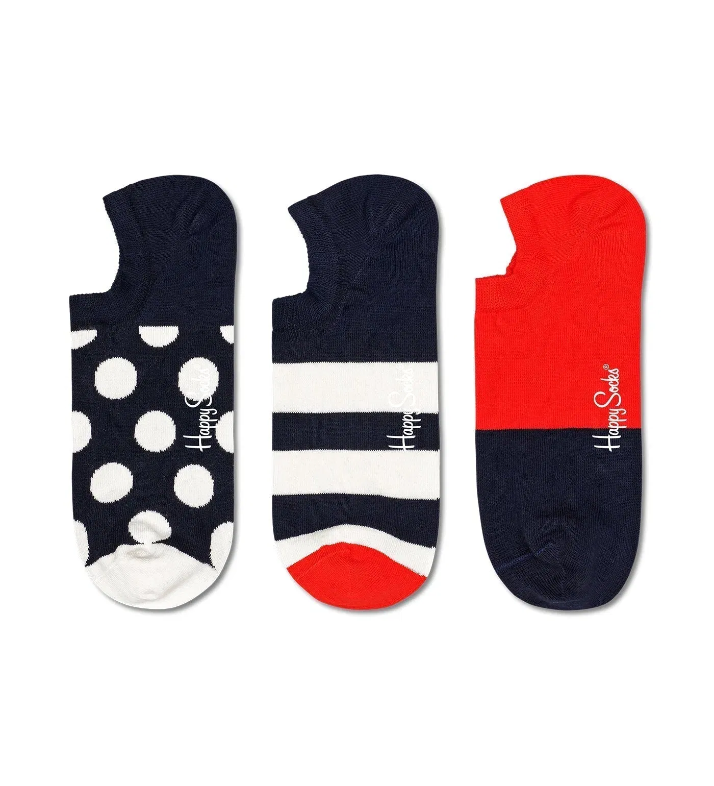 Happy Socks Unisex 3-Pack Big Dot Loafer Socks for Women and Men