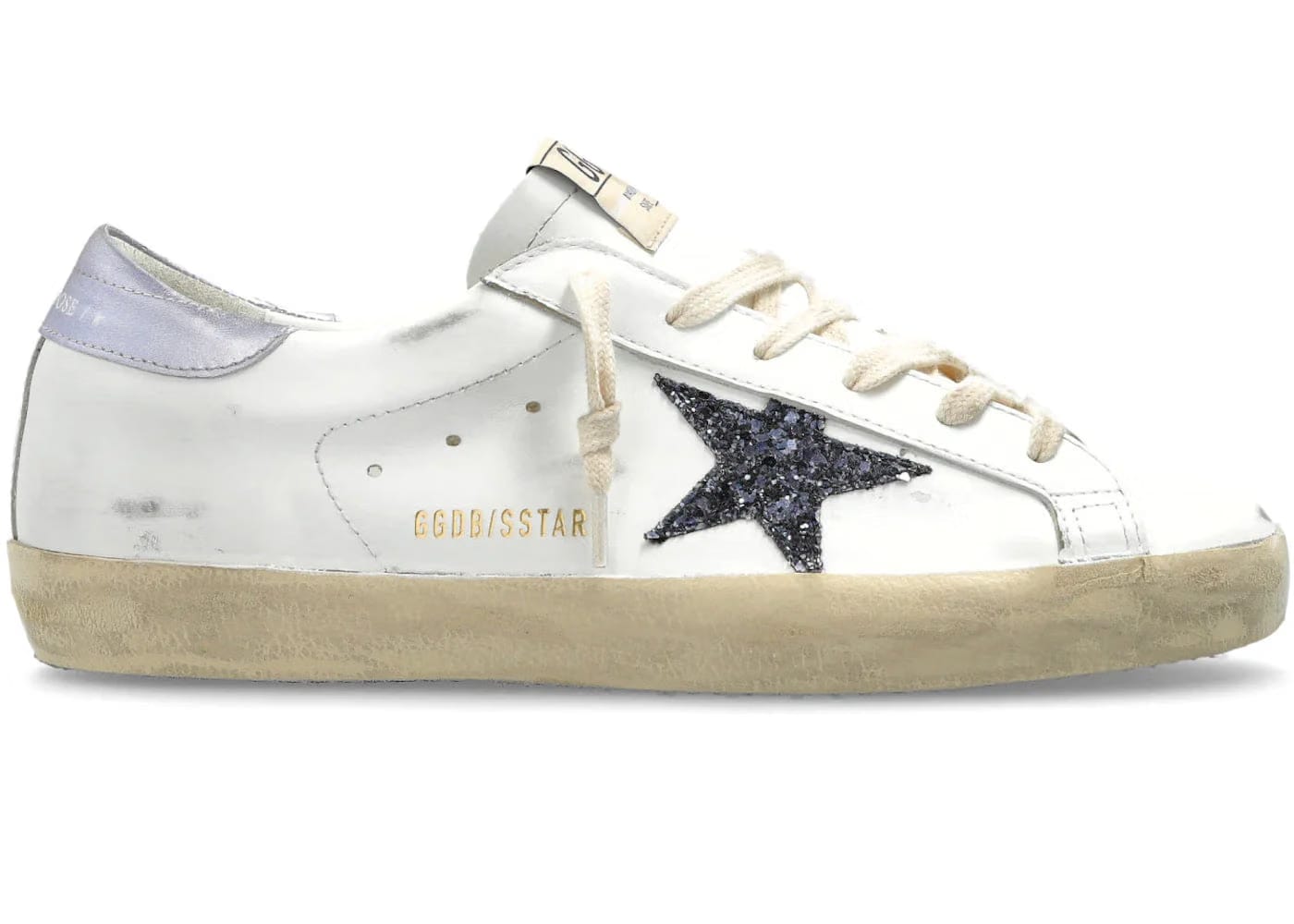 Golden Goose Super-Star White Black Glicine Womens