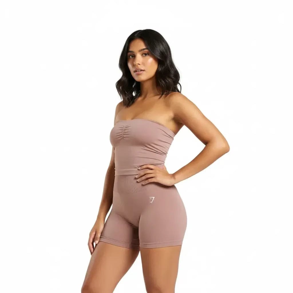 Gymshark Everyday Seamless Midi Tube Top - Chestnut Pink