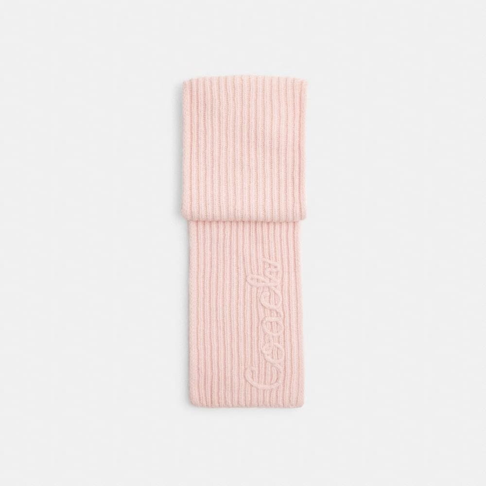 Coach Coach Script Knit Muffler Pink