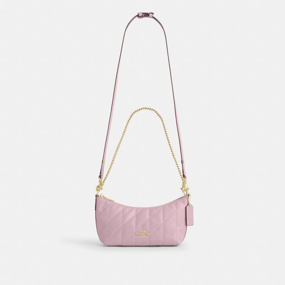 Coach Caitlin Shoulder Bag With Quilting Gold Carnation
