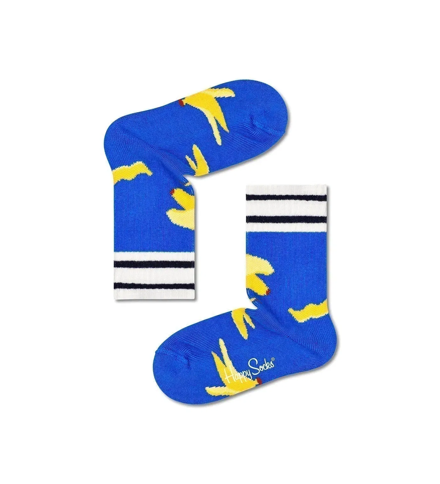 Happy Socks Unisex Banana Break Rib Crew Length Socks for Kids