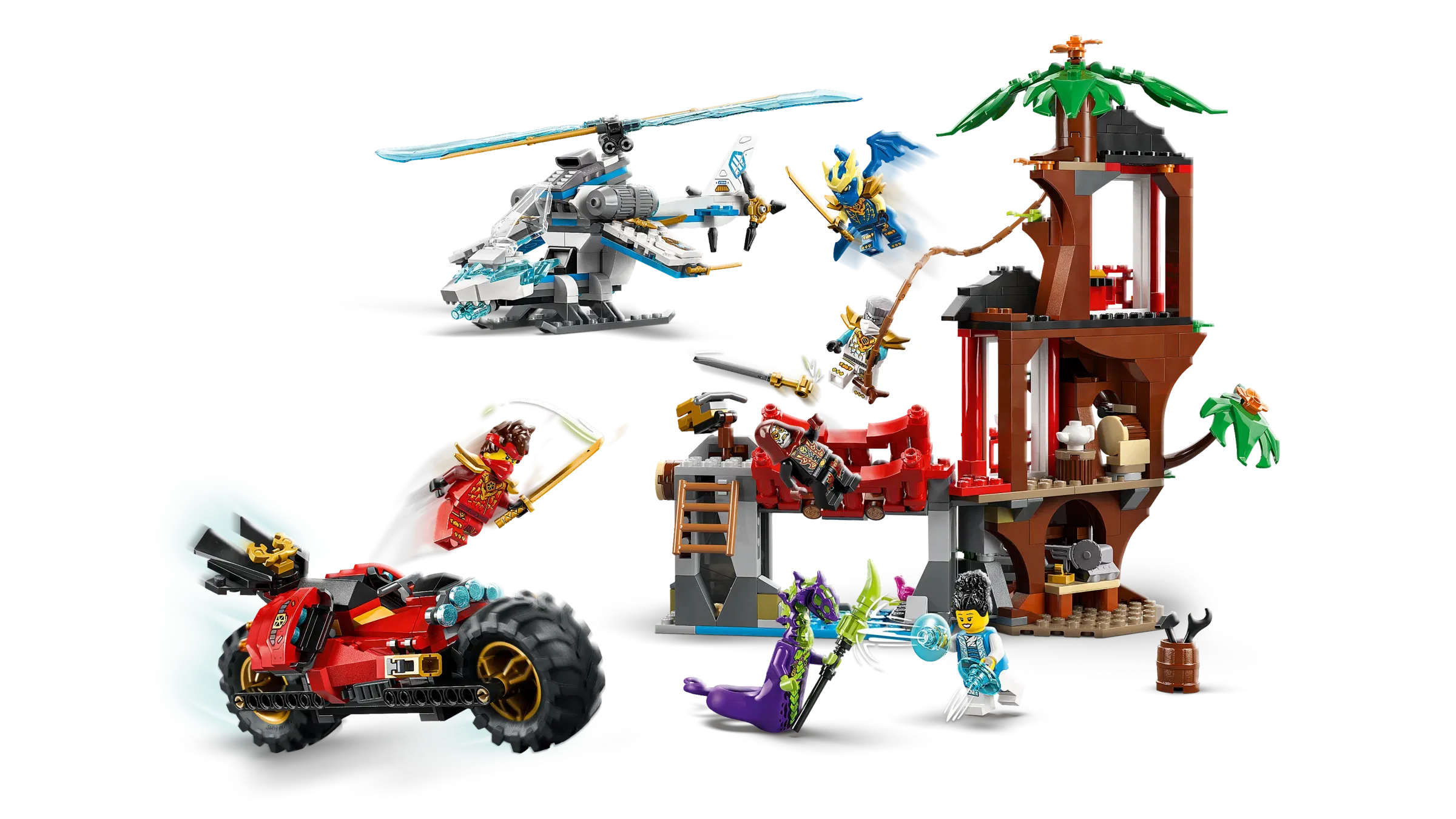 Lego Ninja Vehicle Tree House Battle