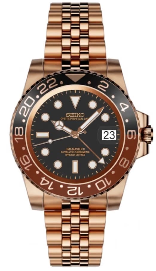 Seiko Mod Gmt Rose Gold Rootbeer