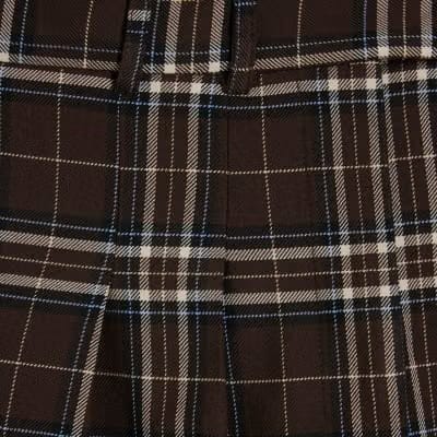 Brown Wide Leg Check Trousers