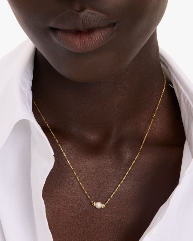 Kate Spade Fine Meant To Be Pearl & Diamond Pendant