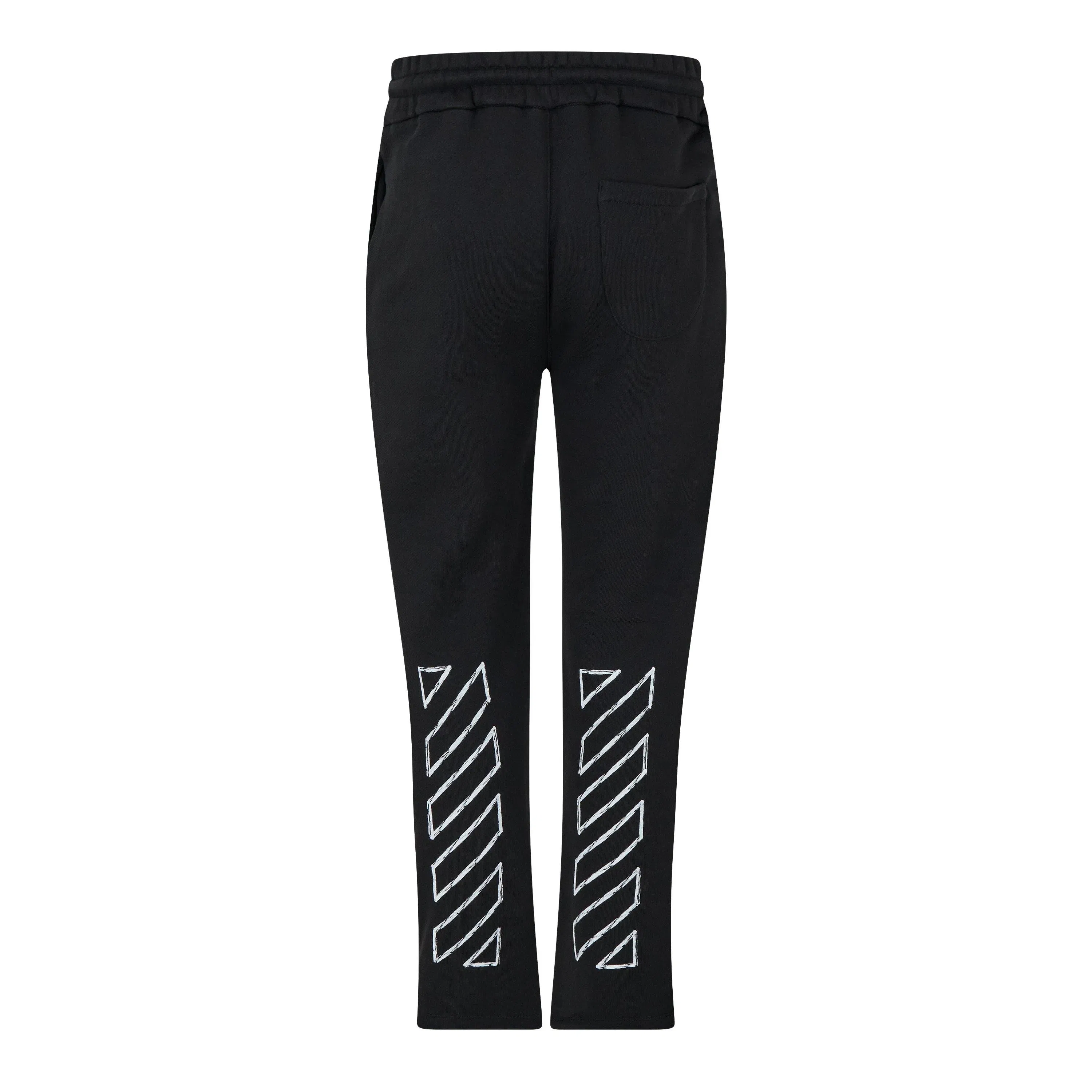 Outline Diagonal Cotton Open Hem Fleece Joggers
