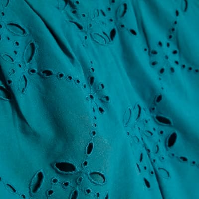 Blue Poplin Broderie Shorts